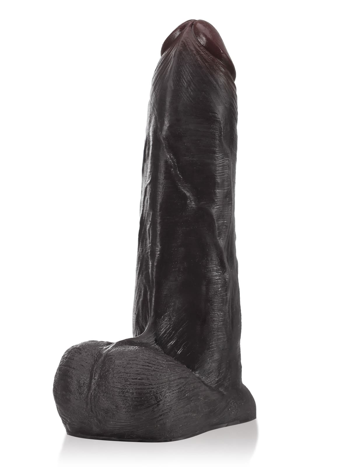 Luke 8.7" Black Sliding Skin Realistic Silicone Dildo with Balls, Suction Cup & Vac-U-Lock Compatible
