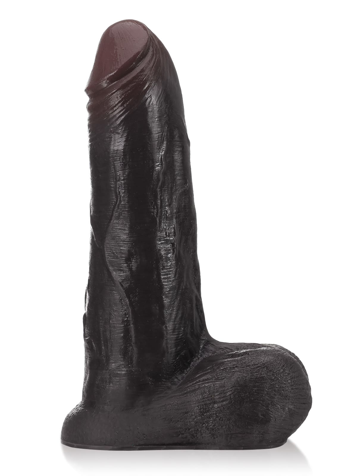 Luke 8.7" Black Sliding Skin Realistic Silicone Dildo with Balls, Suction Cup & Vac-U-Lock Compatible