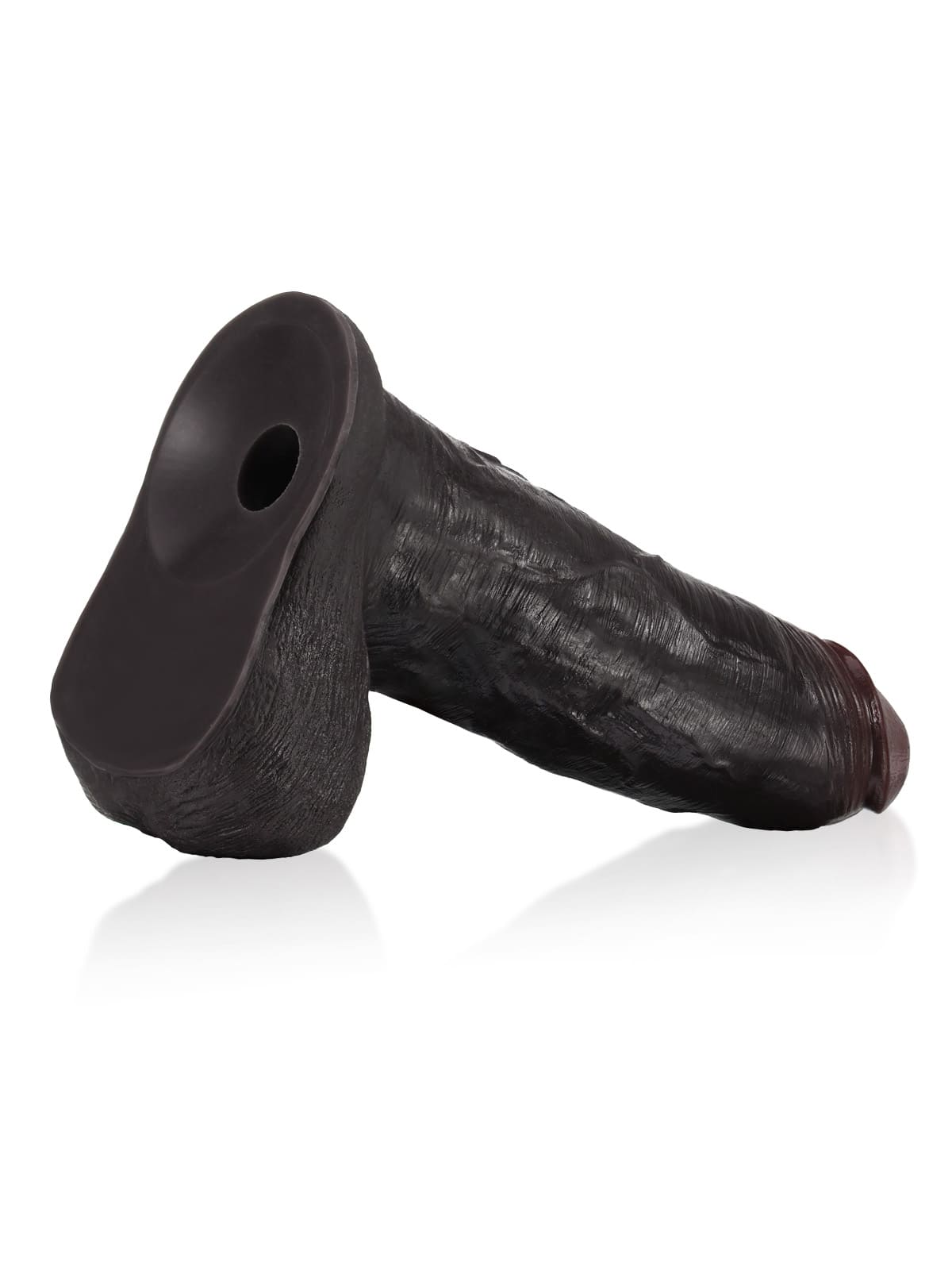 Luke 8.7" Black Sliding Skin Realistic Silicone Dildo with Balls, Suction Cup & Vac-U-Lock Compatible