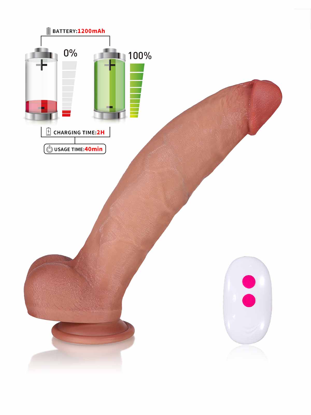 Adrian 11.4 Inch Realistic Thick Vibrating Dildo