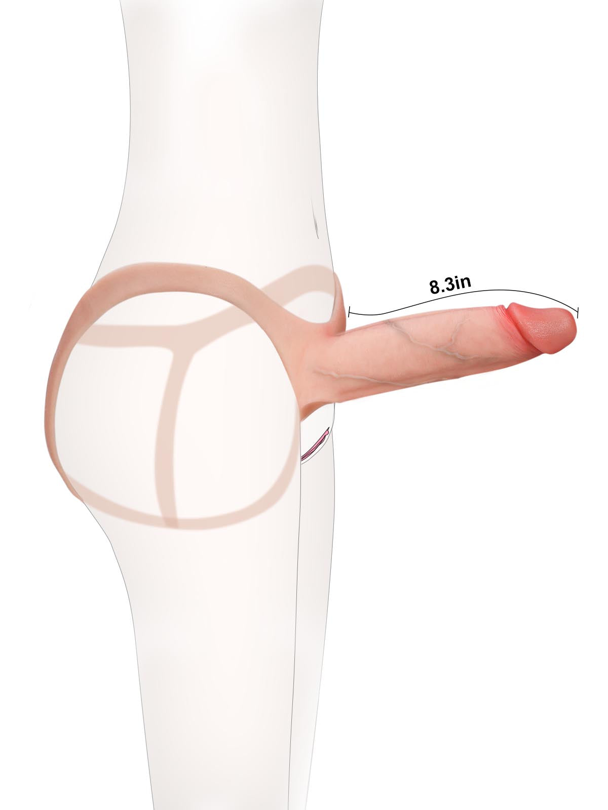Blade 8.3 Inch Wearable Hollow Strap-On Dildo ED Cock Sleeve