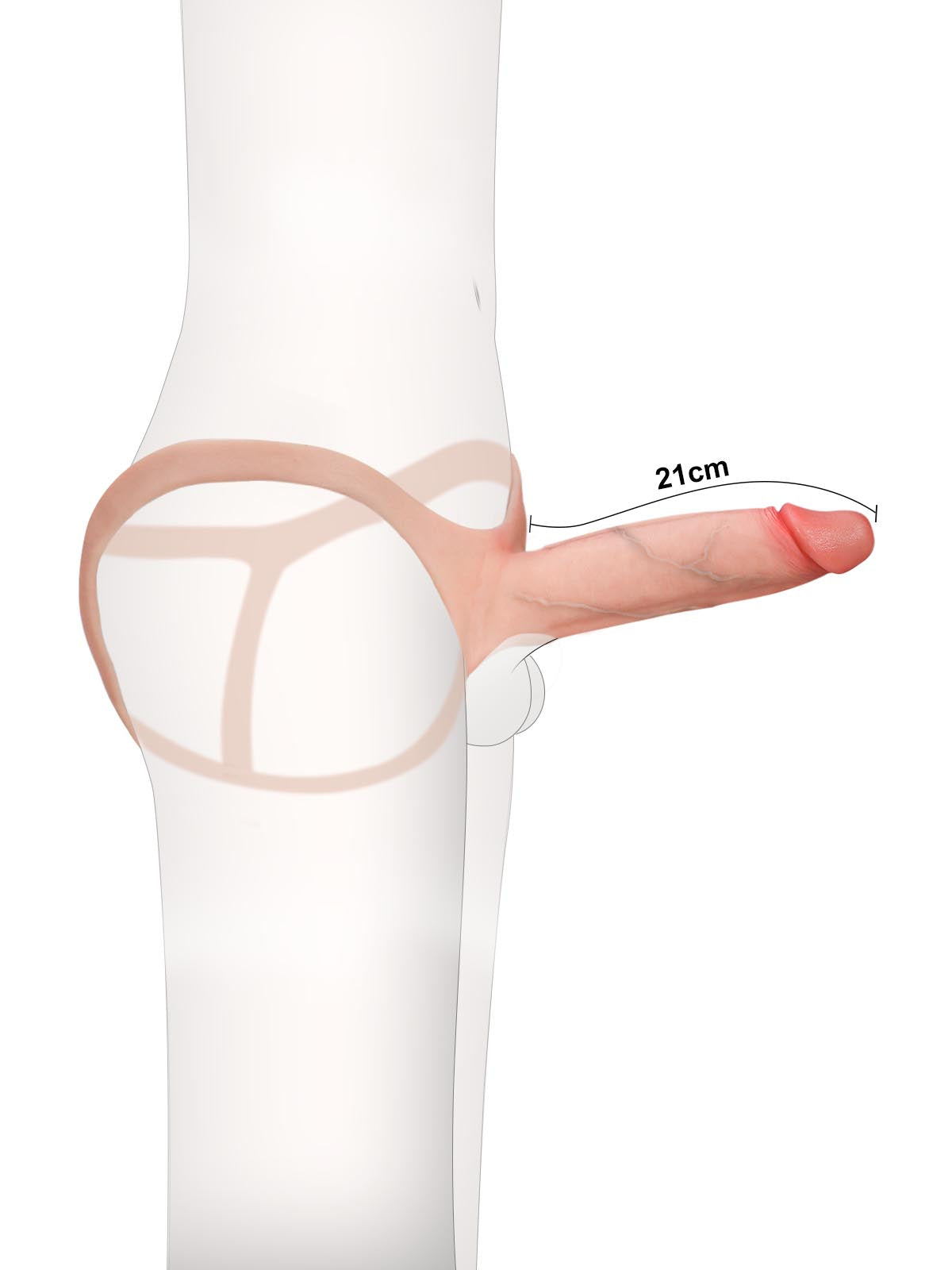 Blade 8.3 Inch Wearable Hollow Strap-On Dildo ED Cock Sleeve