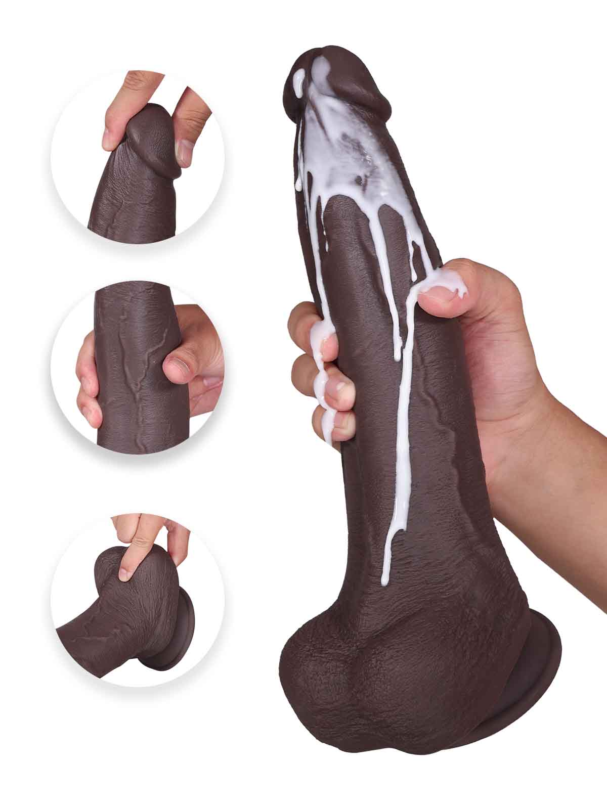 Brandon 11.2 Inch Black Realistic Looking Penis
