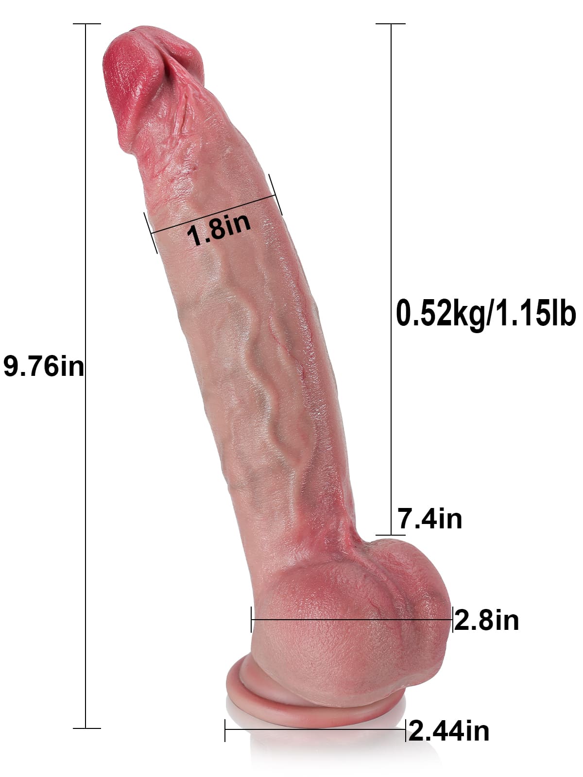 Brian 9.7 Inch Curved Dildo & Metal Keel Bendable