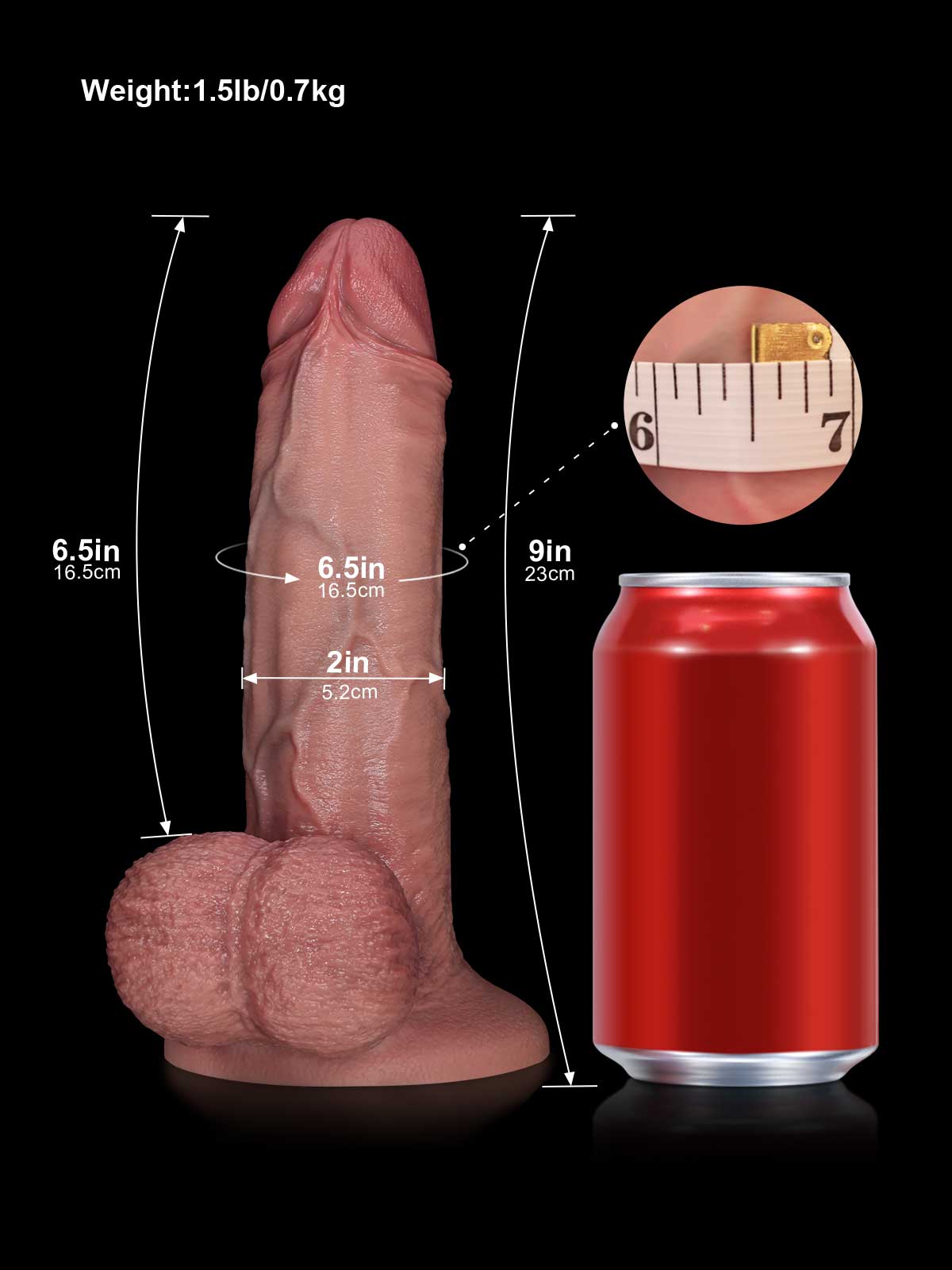 Carlos 9 Inch Flesh Real Life Sliding Skin Realistic Dildo