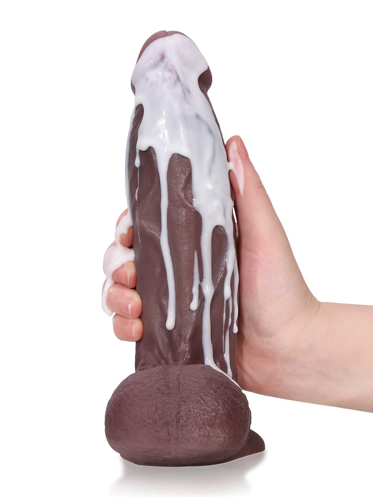 Clark 8.7 Inch Brown Thick Realistic Dildo Vac-U-Lock Compatible