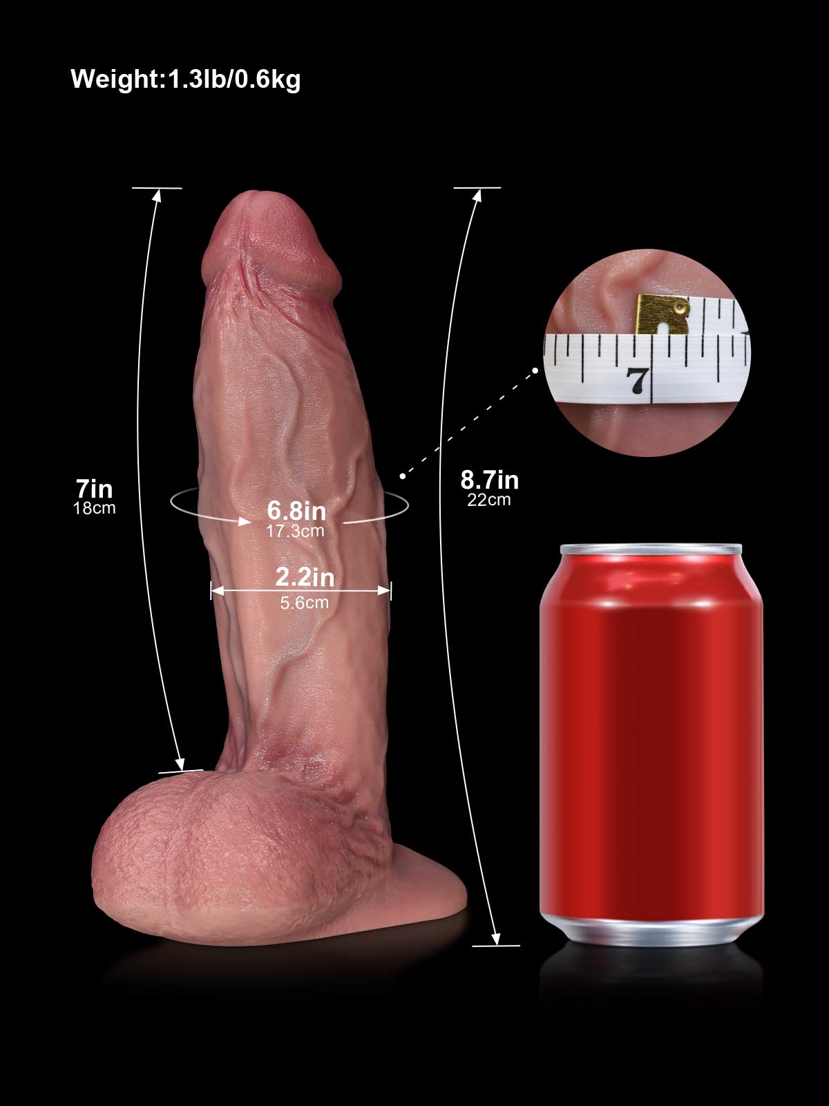 Clark 8.7 Inch Flesh Thick Realistic Dildo Vac-U-Lock Compatible
