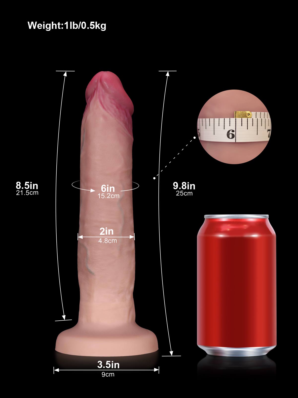 Daniel 9.8 Inch Realistic Sliding Skin Squirting Dildo No Ball