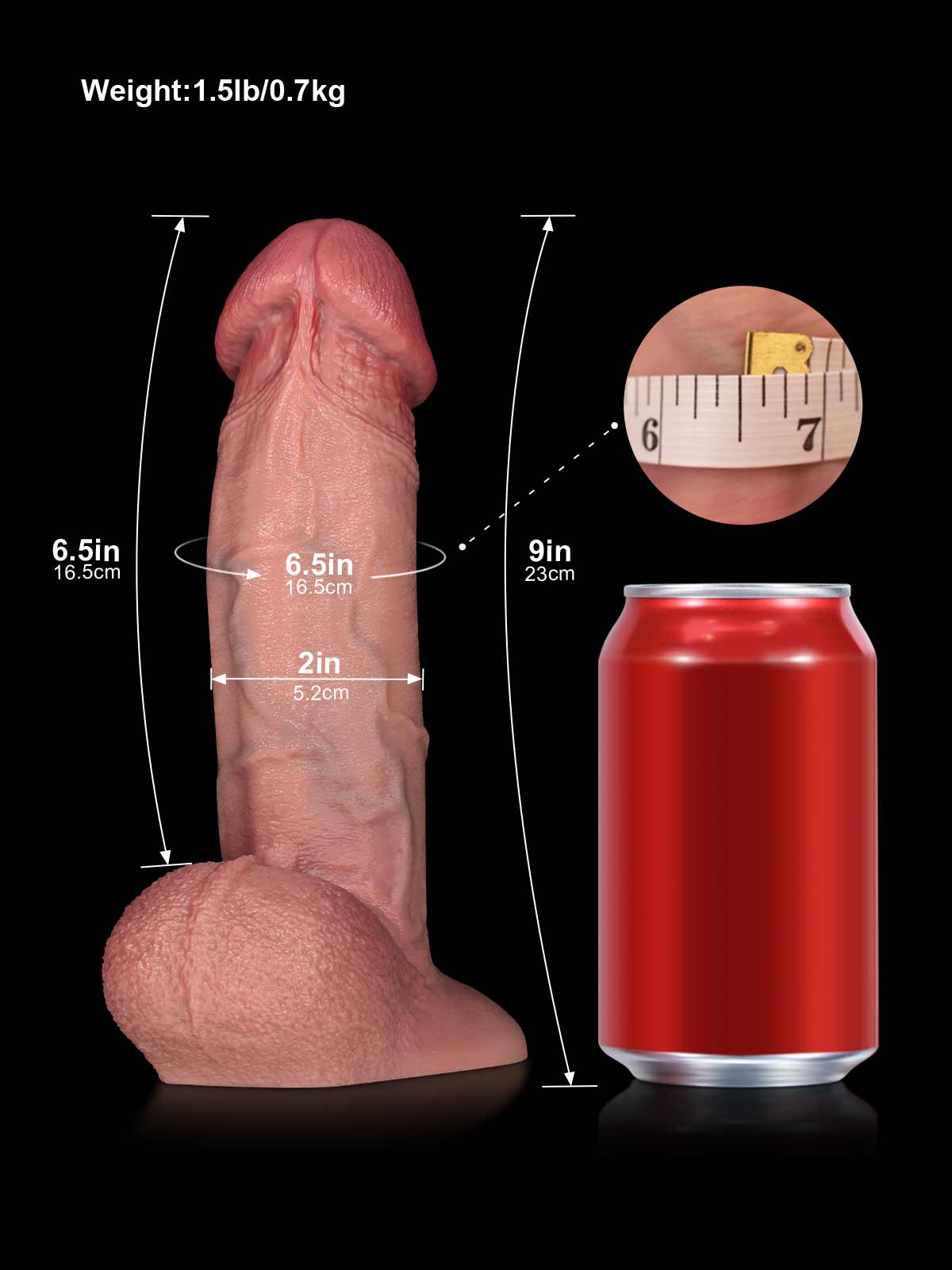 Diego 9 Inch Flesh Real Life Sliding Skin Realistic Dildo