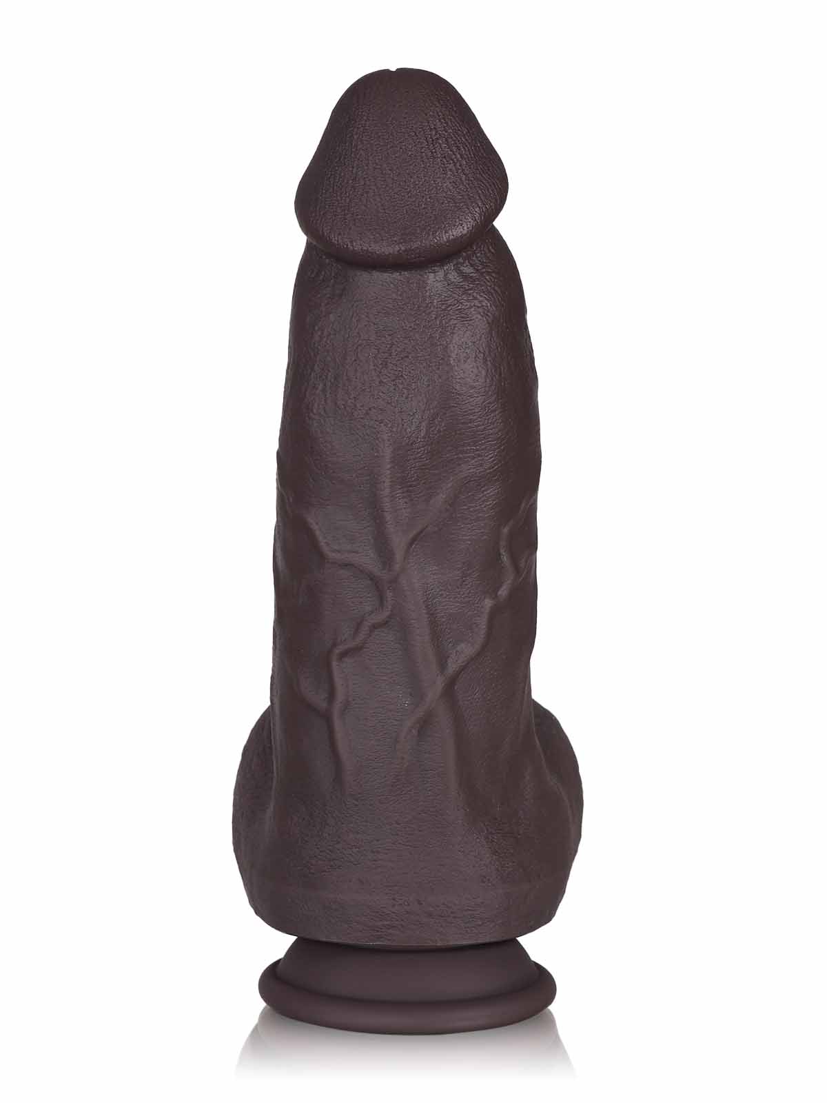 Elias 9.4 Inch Short Thick Black Vibrating Dildo