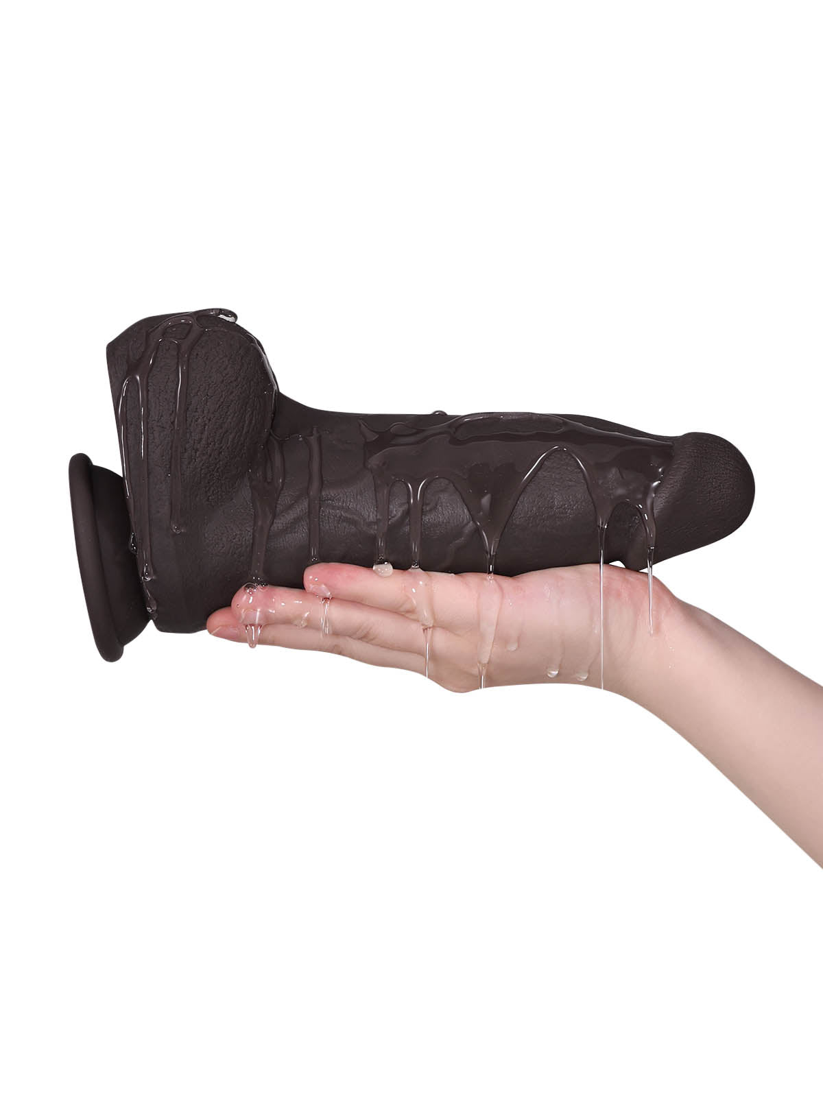 Elias 9.4 Inch Short Thick Black Vibrating Dildo