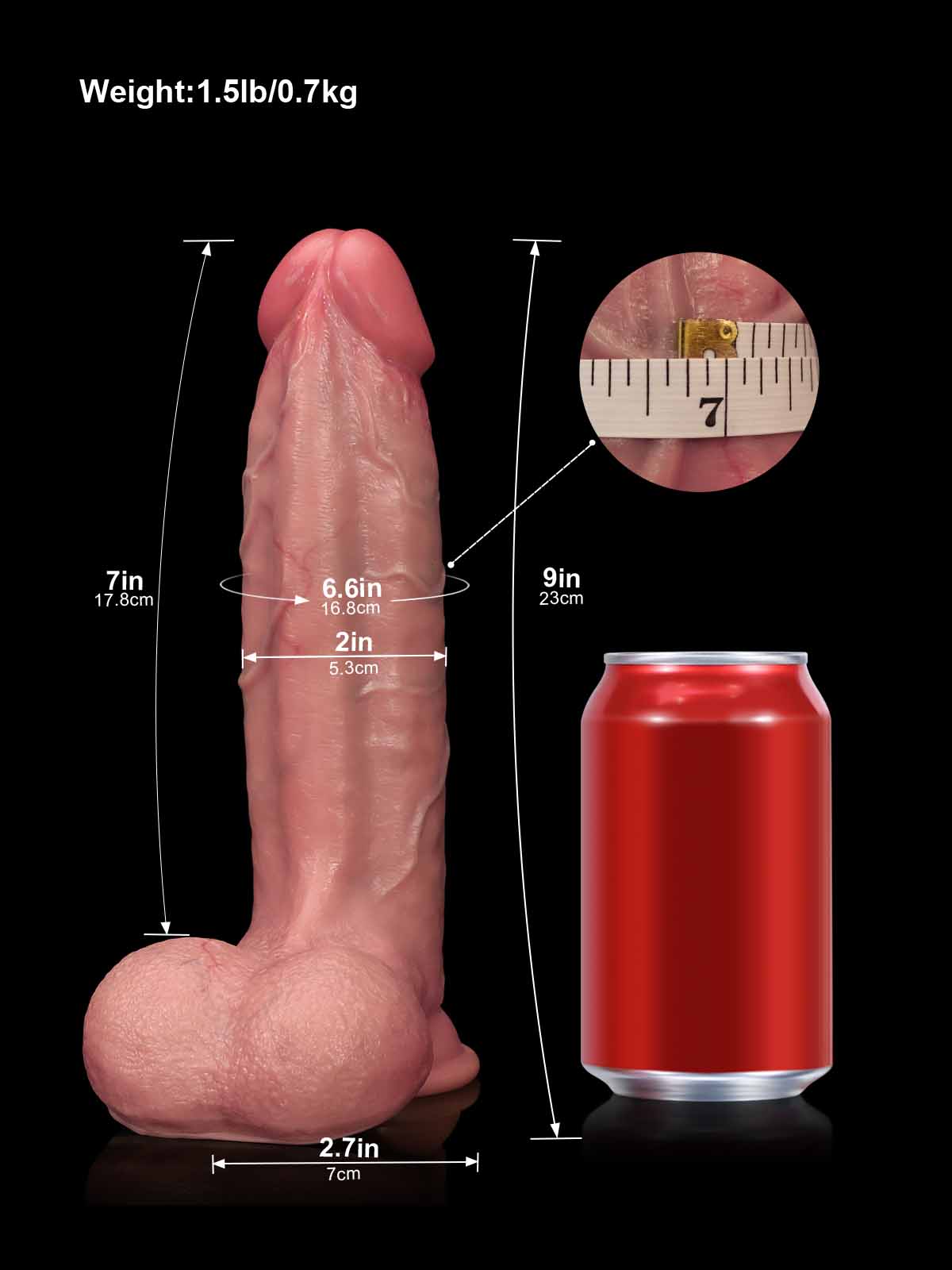 Enzo 9" Hyper-Realistic Silicone Dildo with Swinging Balls — True-to-Life Feel, Body-Safe & Suction-Cup Base