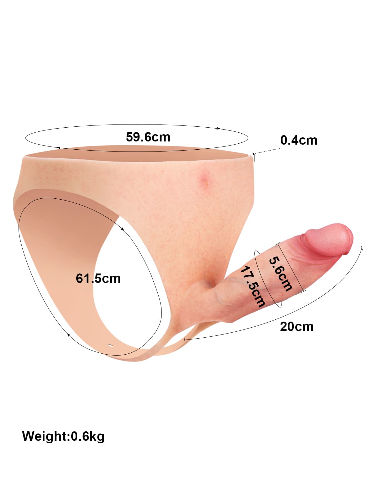 Gage 7.8 Inch Wearable Hollow Strap-On Dildo
