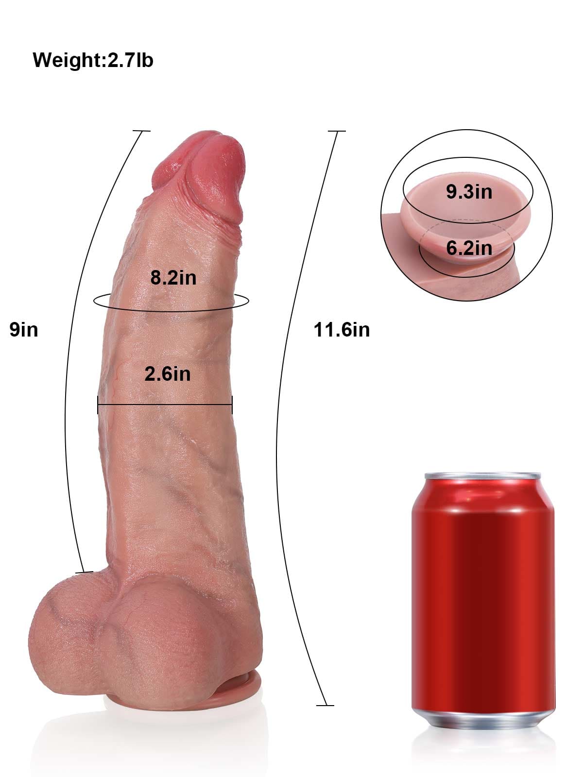 Harry 11.6 Inch Thick Huge Realistic Dildo