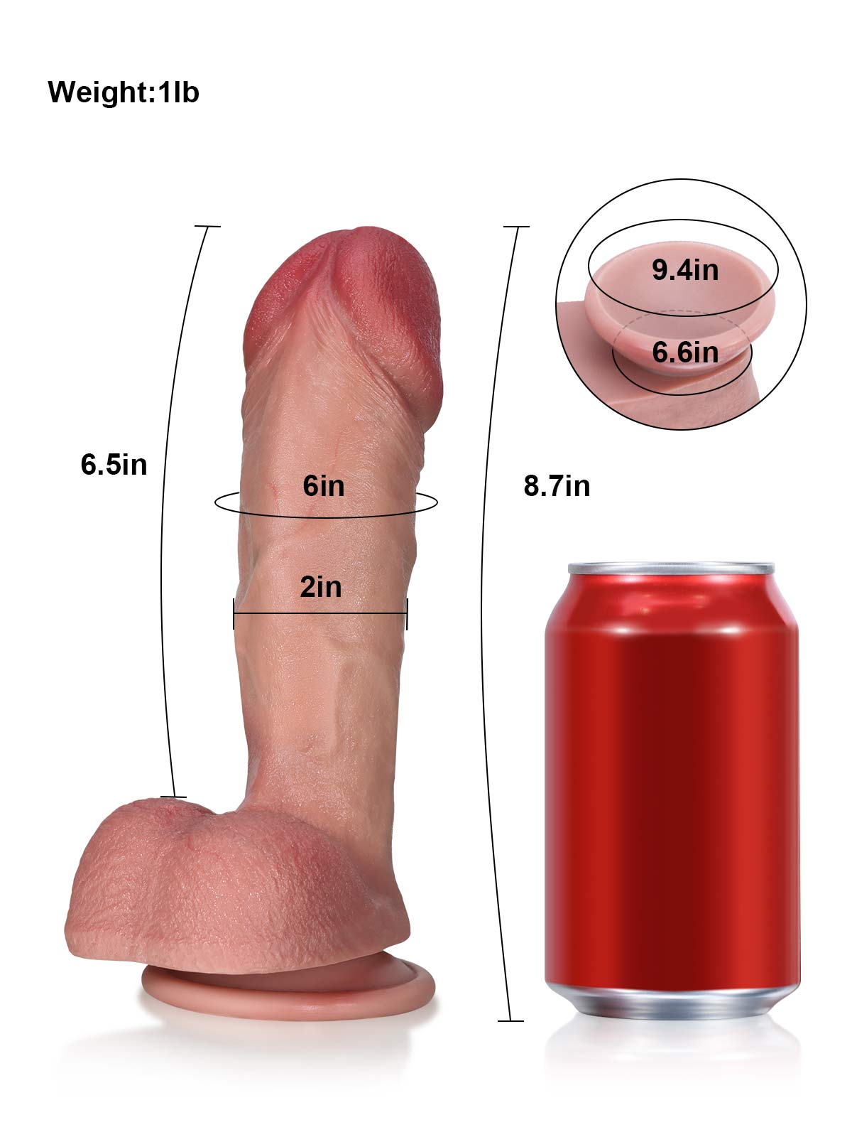 Henry 8.7 Inch Thick Realistic Dildo With Large Glans