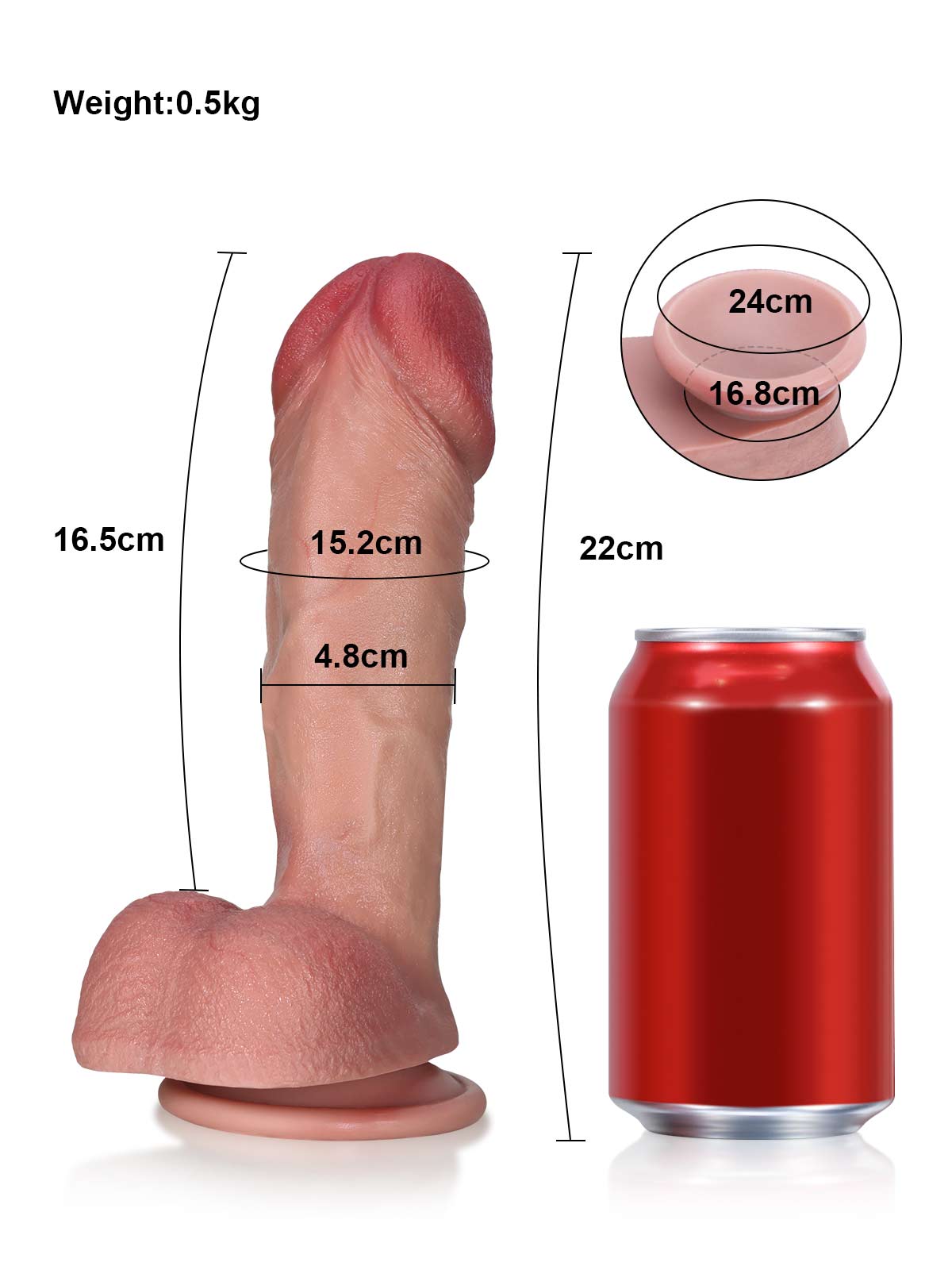 Henry 8.7 Inch Thick Realistic Dildo With Large Glans