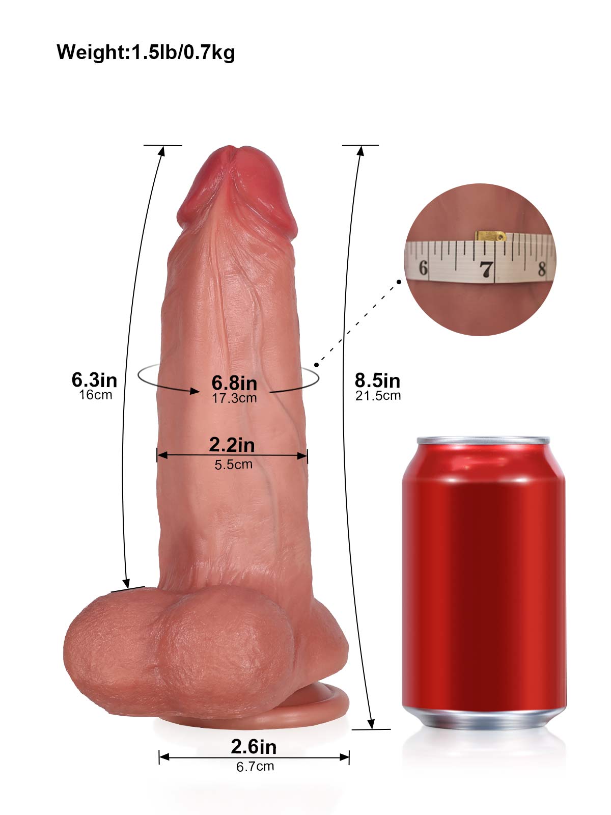 Hunter 8.5 Inch Thick Realistic Dildo With Ball