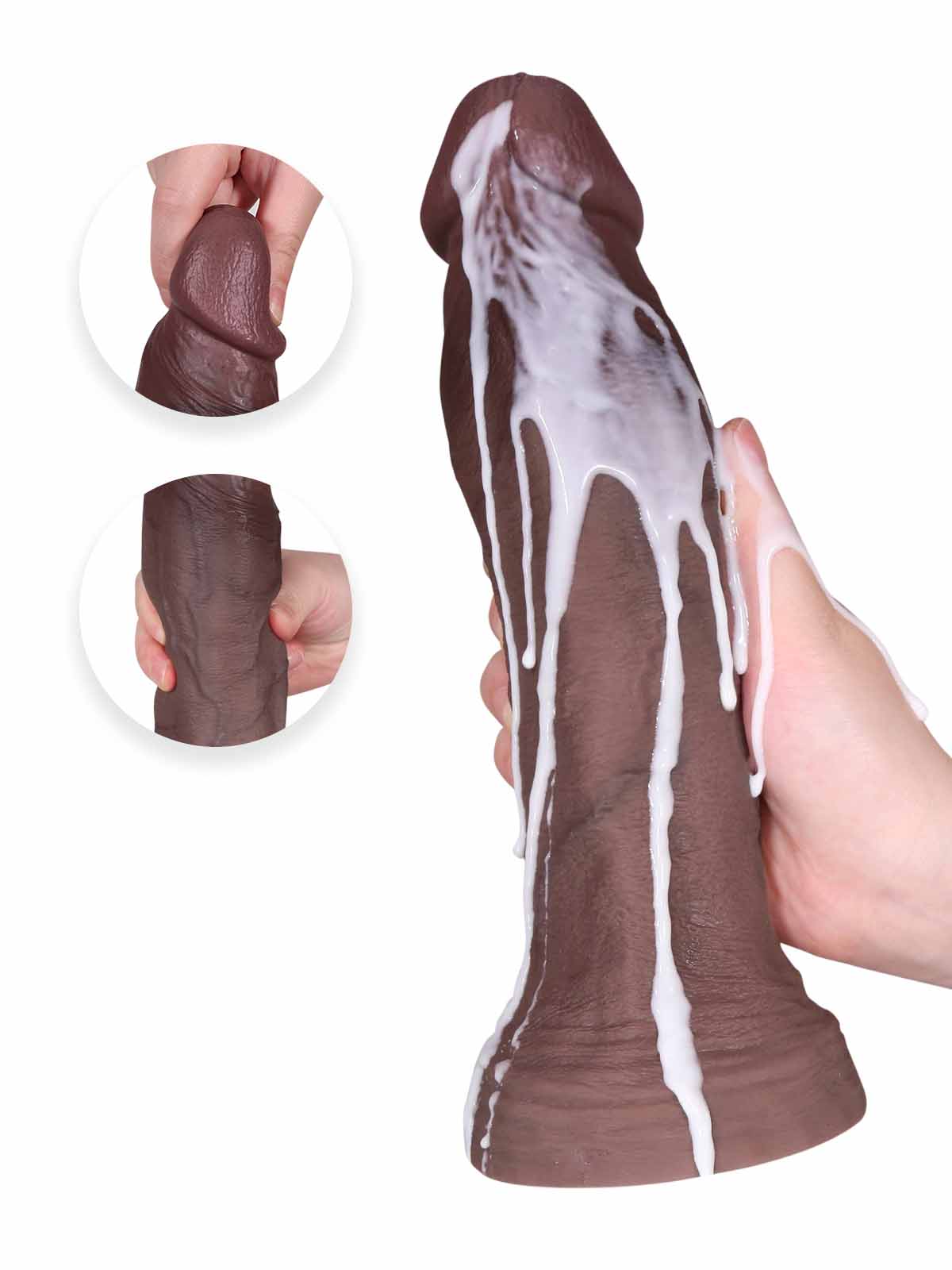 Ivan 9.8 Inch Black Huge Flesh Realistic Dildo