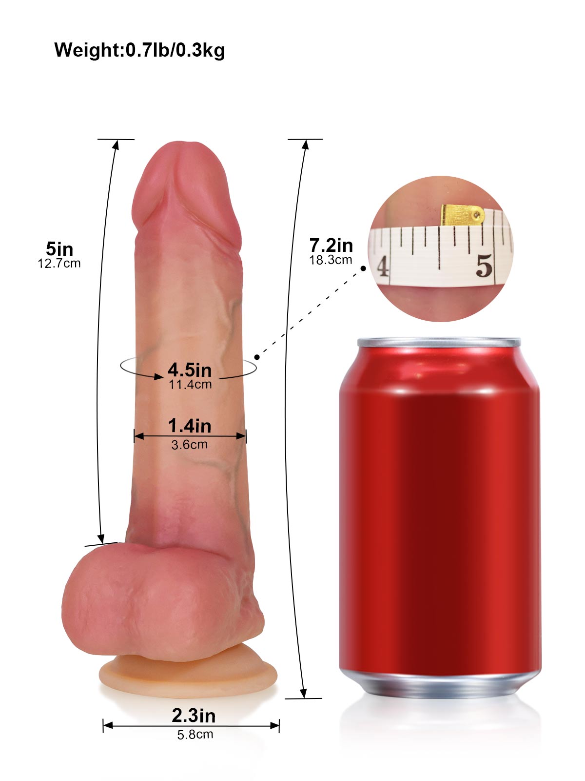 Jax 7.2 Inch Small Pulsating Thrusting Dildo