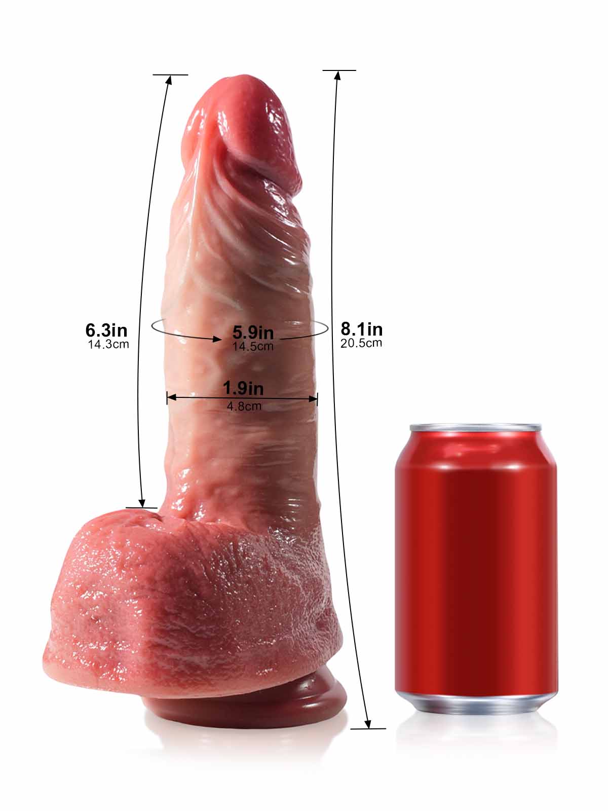 Jeremy 8" x 1.8" Life Like Vibrating Thrusting Dildo 7 Modes Thrusting & 3 Modes Vibrating