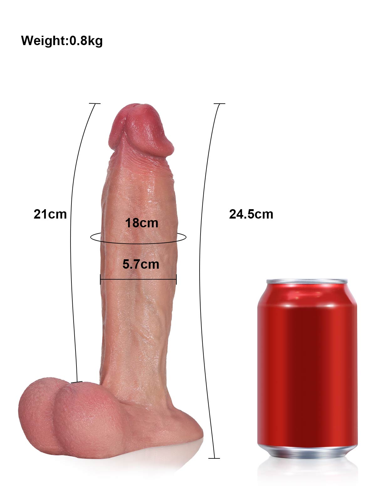 Johnny 9.7 Inch 3D Extra Thick Dildo With Swinging Balls & Vac U Lock Suction Cup