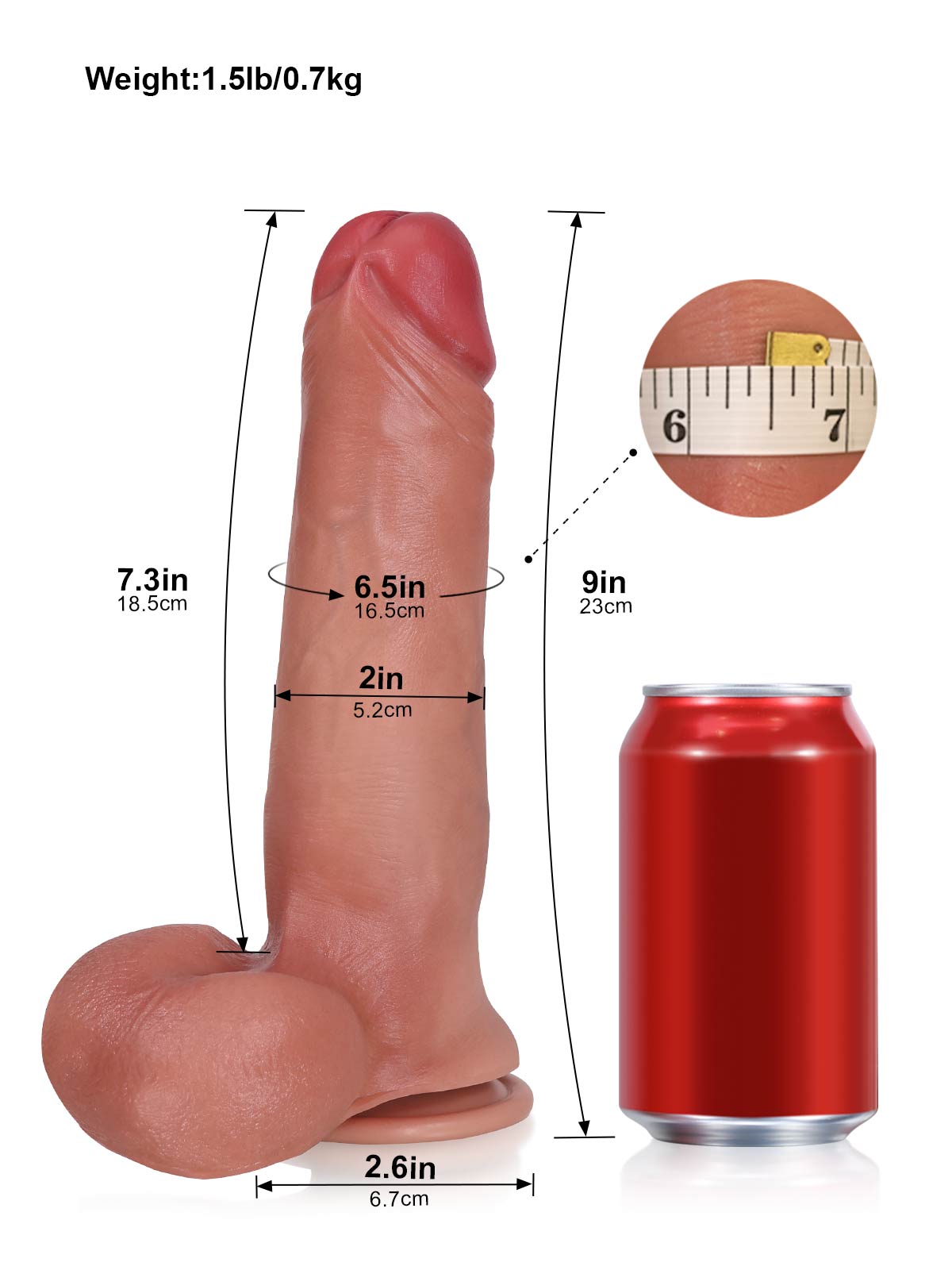 Josh 9 Inch Silky Silicone Movable Skin Dildo Lifelike with Realistic Balls