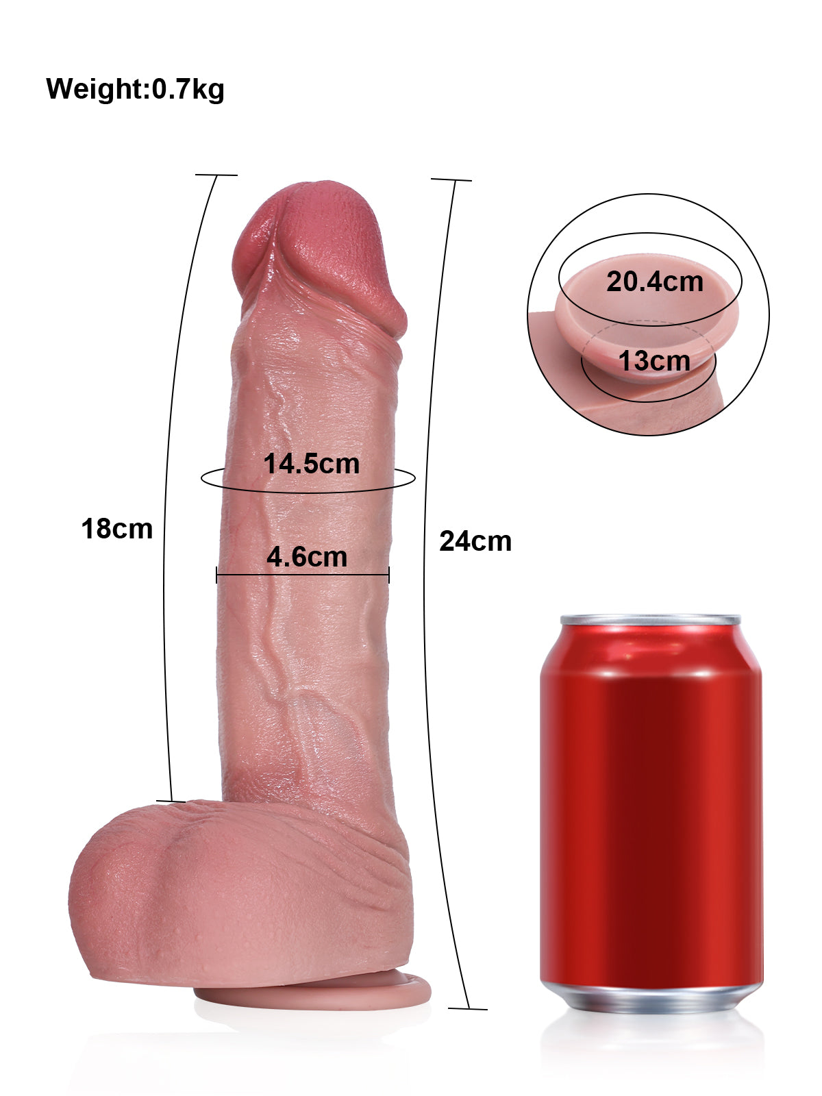 Kayden 9.5" Ultra-Realistic Real Feel Silicone Dildo | Soft Skin & Suction Cup Base