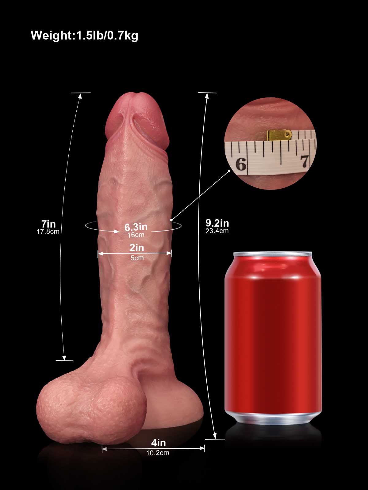 Luis 9.2" Realistic Flesh-Tone Silicone Dildo with Swinging Balls — Natural Skin Feel, Body-Safe & Suction-Cup Base