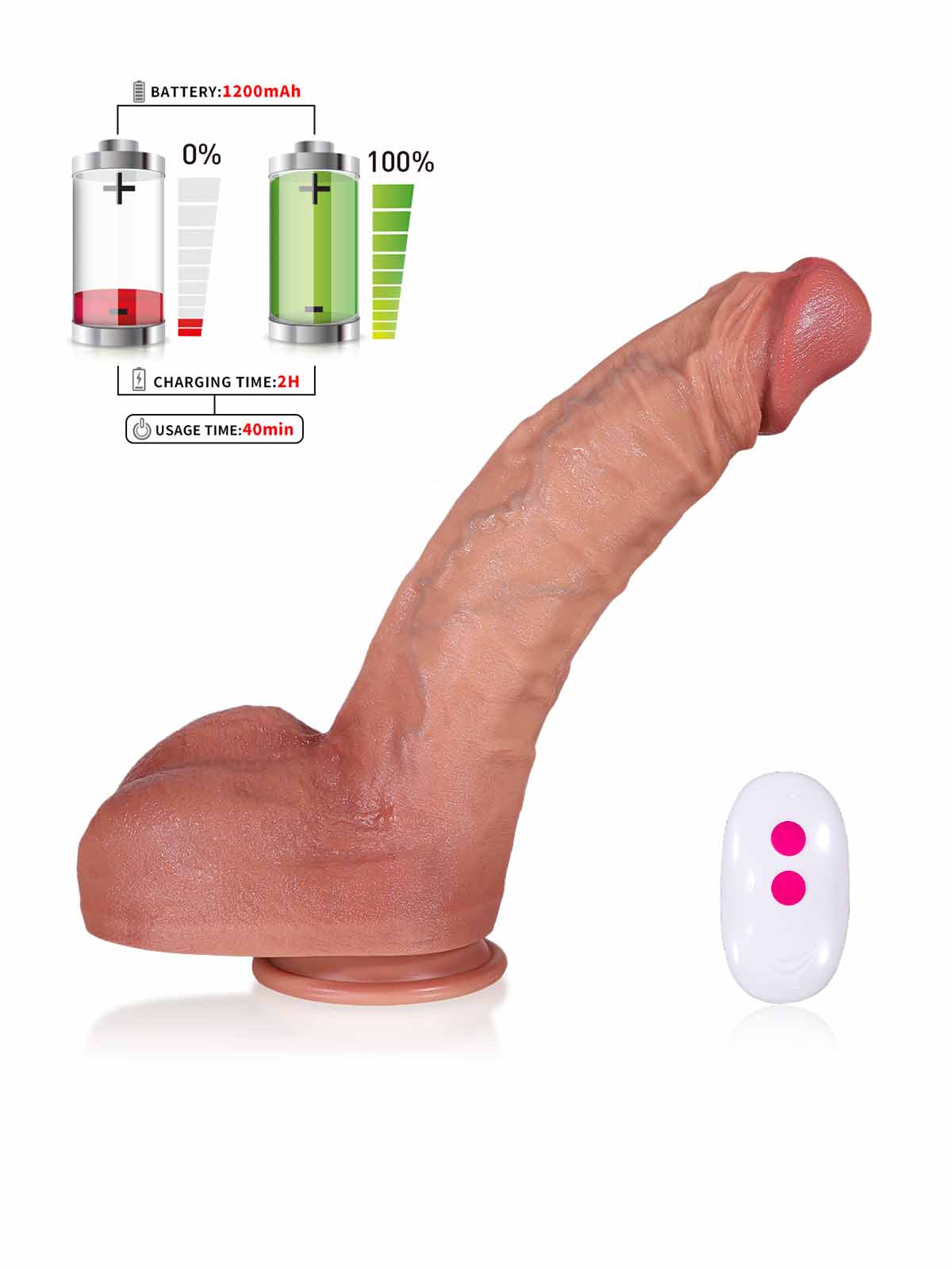 Marcus 11.3 Inch Thick Huge Vibrating Dildo