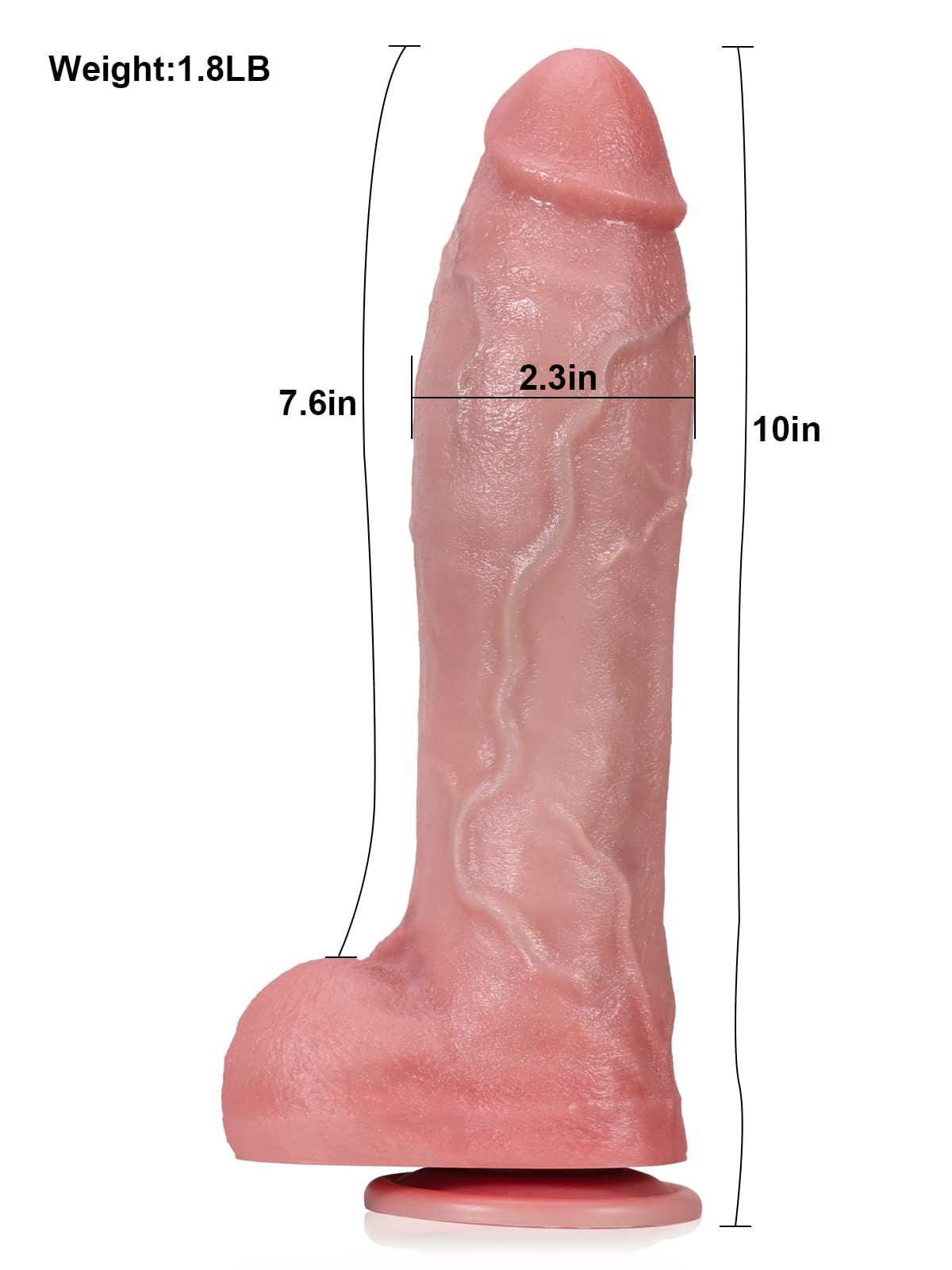 Mason 10 Inch Flesh Thick Thrusting Dildo