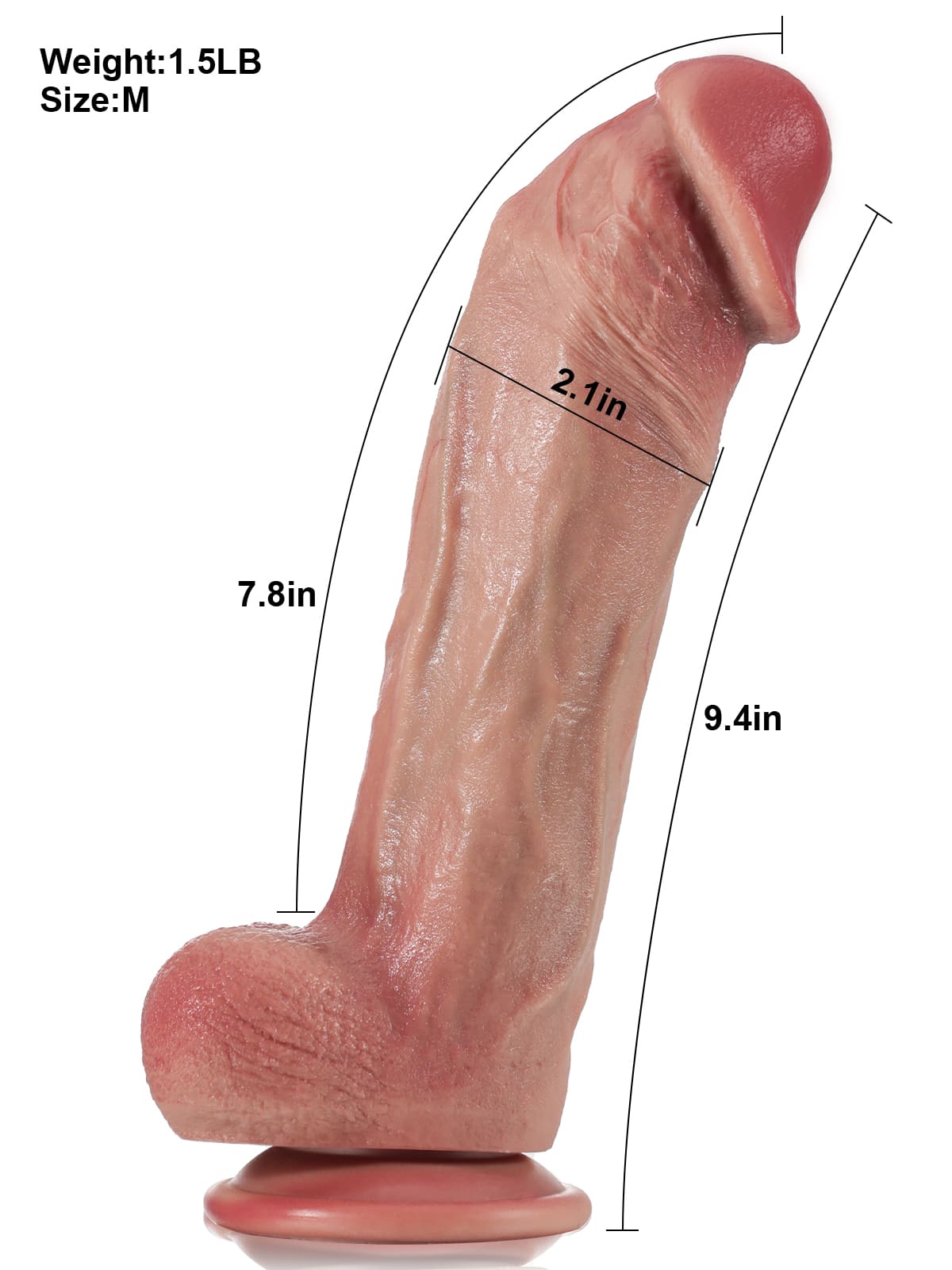 Nathan 9.4 Inch High Quality Dildo Curved Dildo