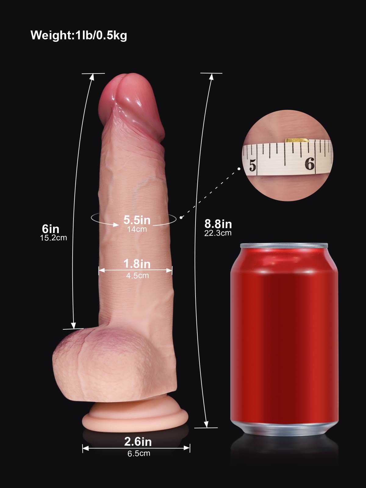 Nick 8.8 Inch Flexible Silicone Realistic Sliding Skin Squirting Dildo