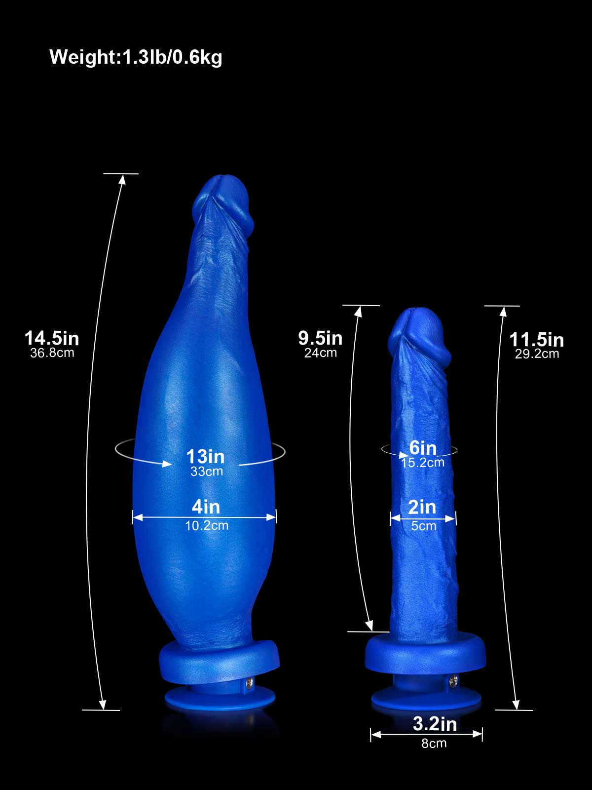 Philip 11.5 Inch Blue Fantasy Squirting Dildo Inflatable Anal Plug