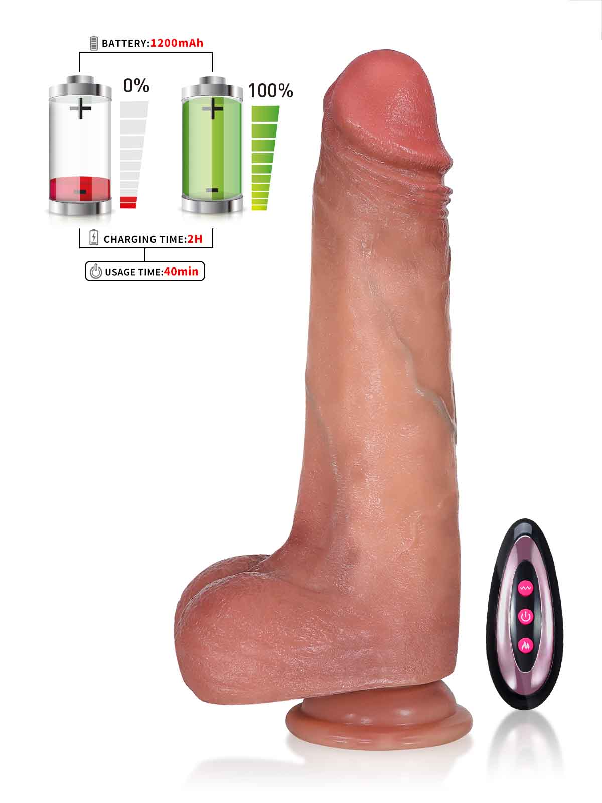 Rafael 9.3 Inch Sliding Skin Thrusting Dildo