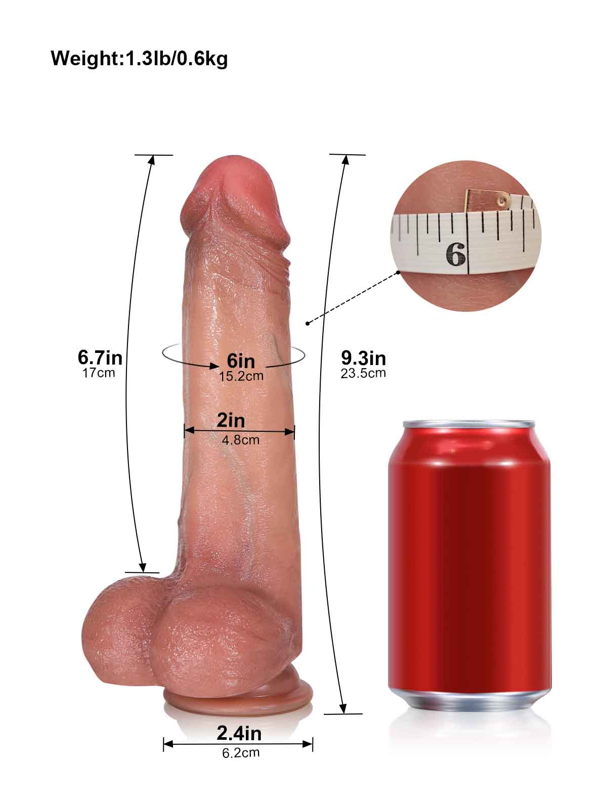 Rafael 9.3 Inch Sliding Skin Thrusting Dildo