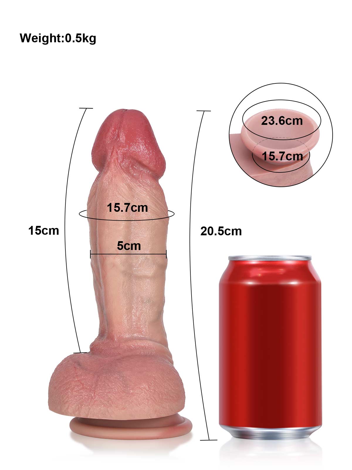 Rex 8 Inch Thick Realistic Dildo