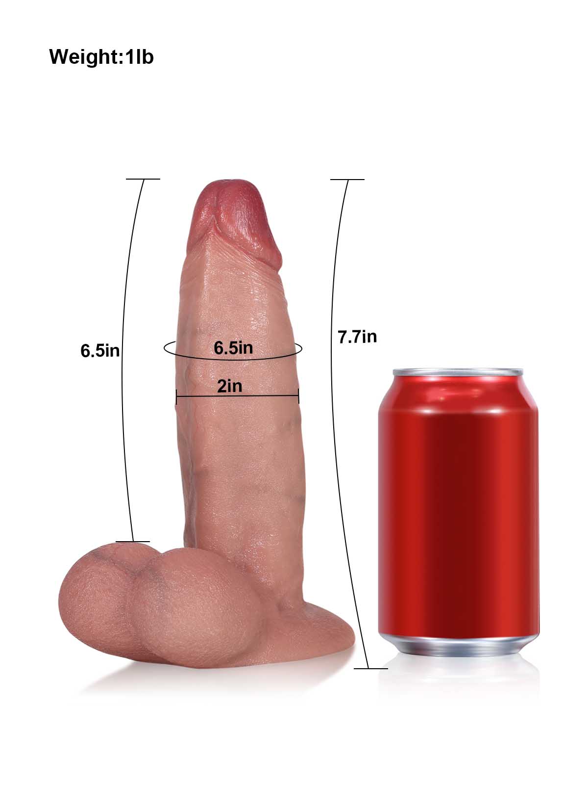 Rob 7.7 Inch 3D Thick Dildo With Swinging Balls & Vac U Lock Suction Cup