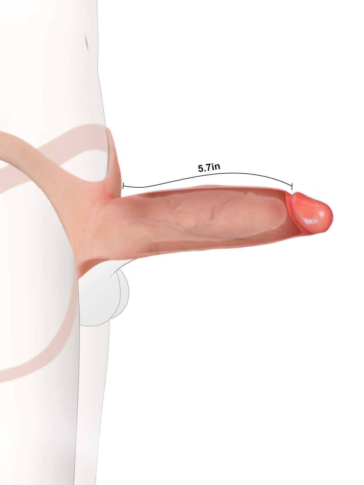 Ryder 7.5 Inch Wearable Hollow Strap-On Dildo ED Cock Sleeve