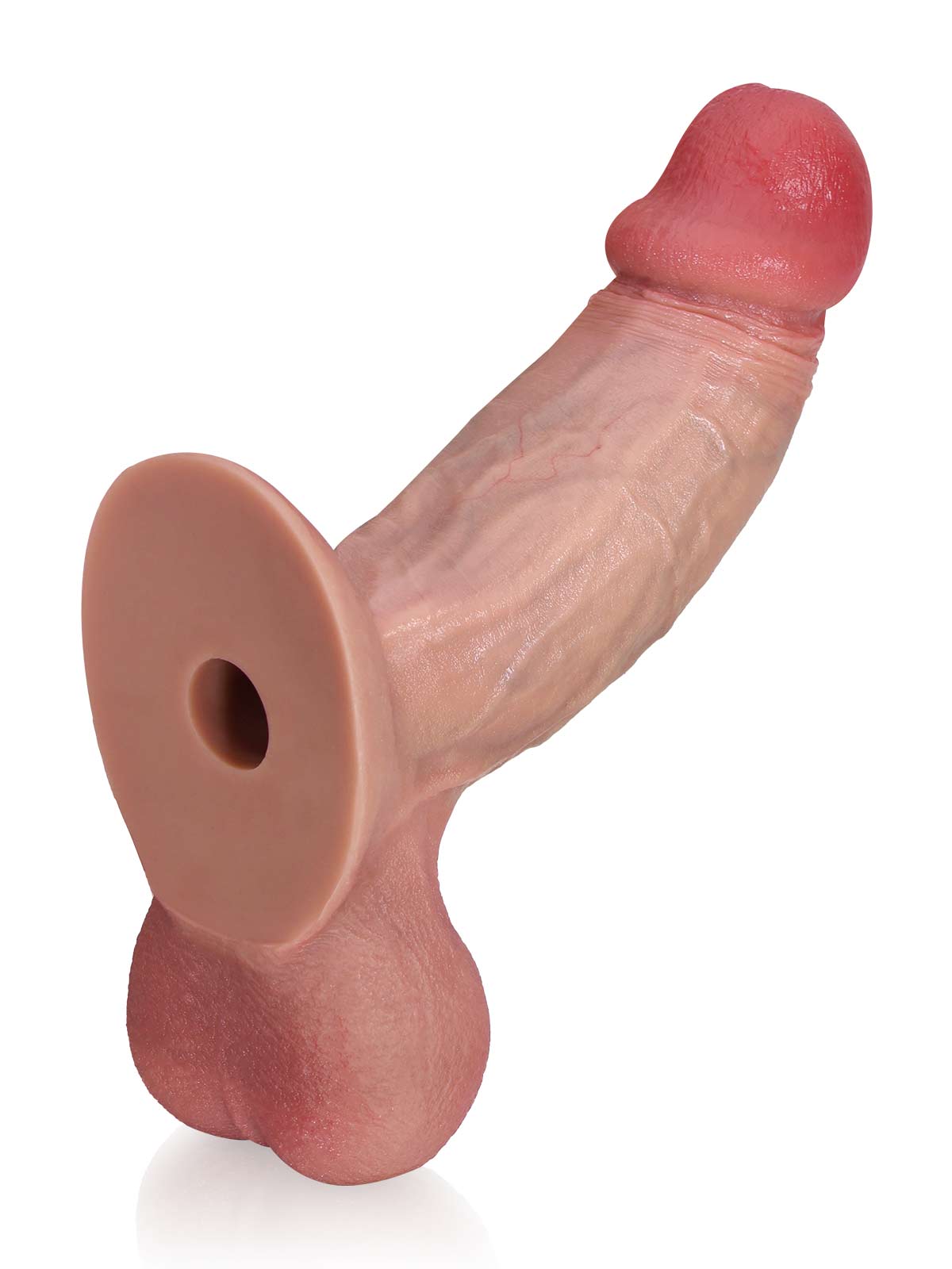 Sam 8 Inch 3D Thick Dildo With Swinging Balls & Vac U Lock Suction Cup