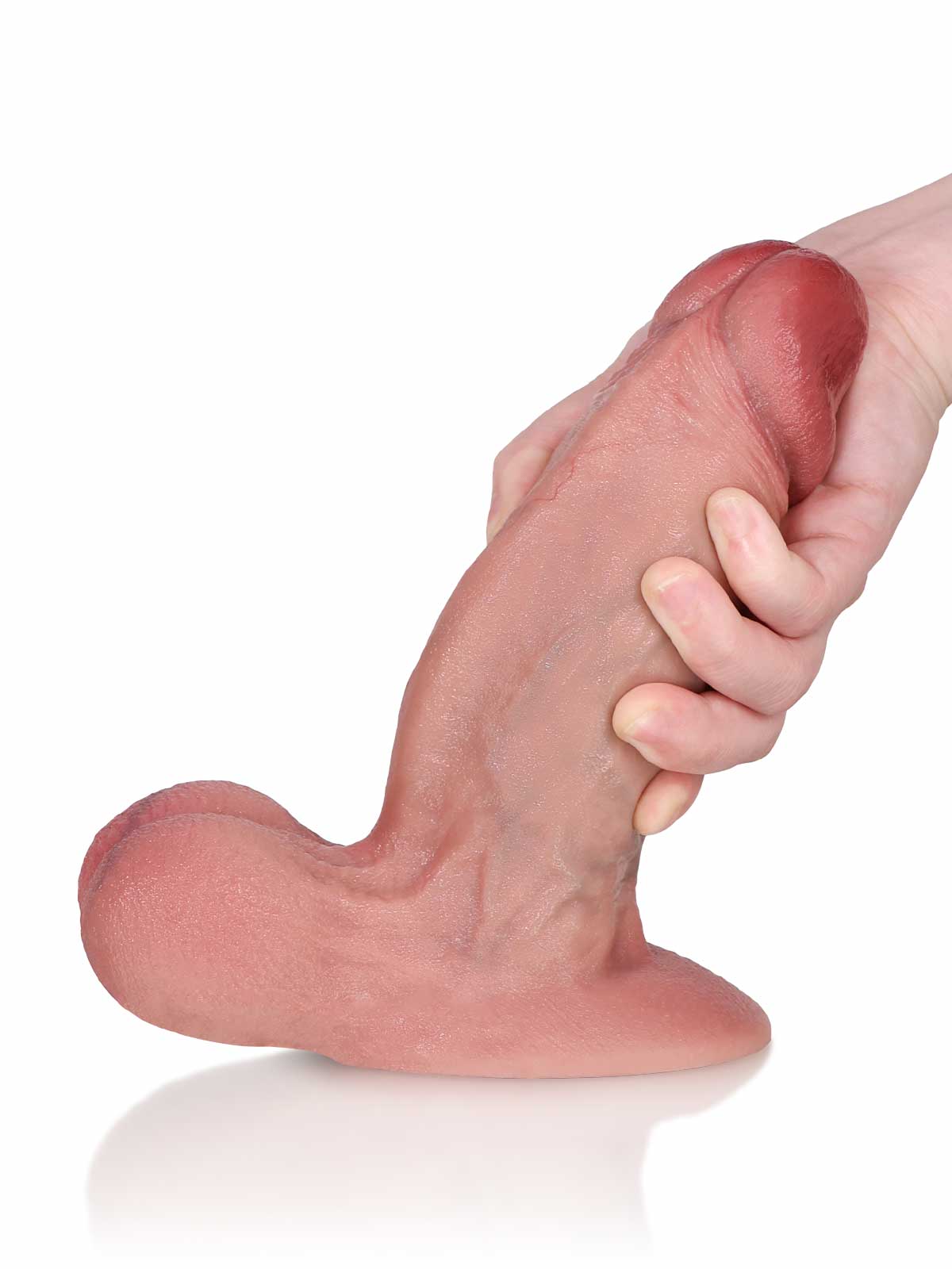 Sam 8 Inch 3D Thick Dildo With Swinging Balls & Vac U Lock Suction Cup