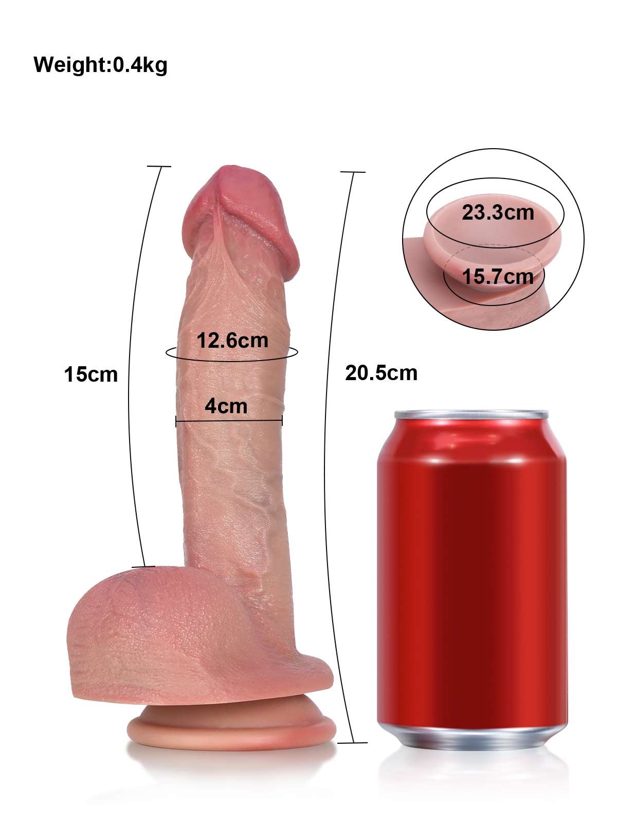 Sebastian 8 Inch Realistic Flesh Dildo