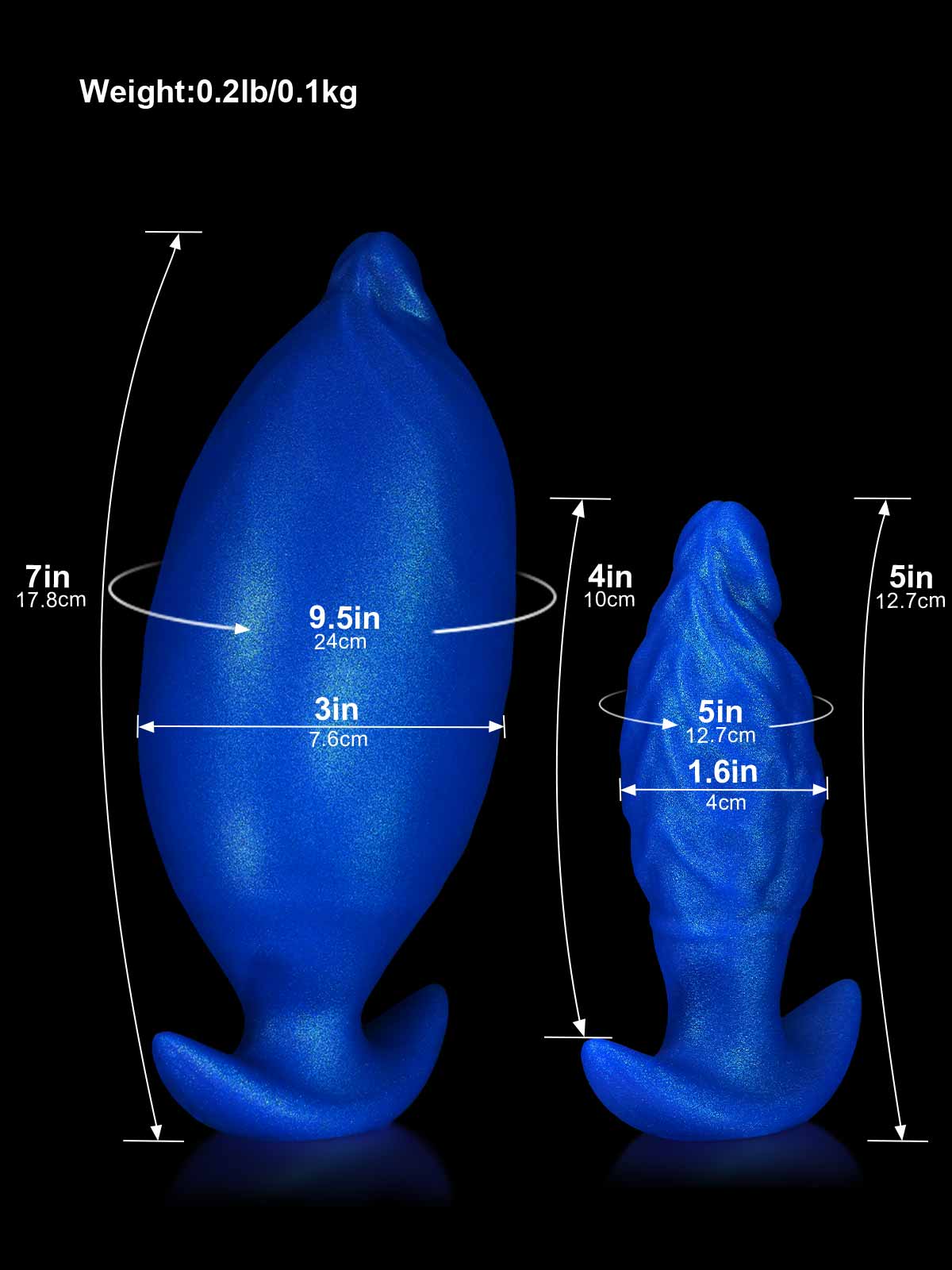 Steel 5 Inch Blue Fantasy Dildo Inflatable Anal Plug