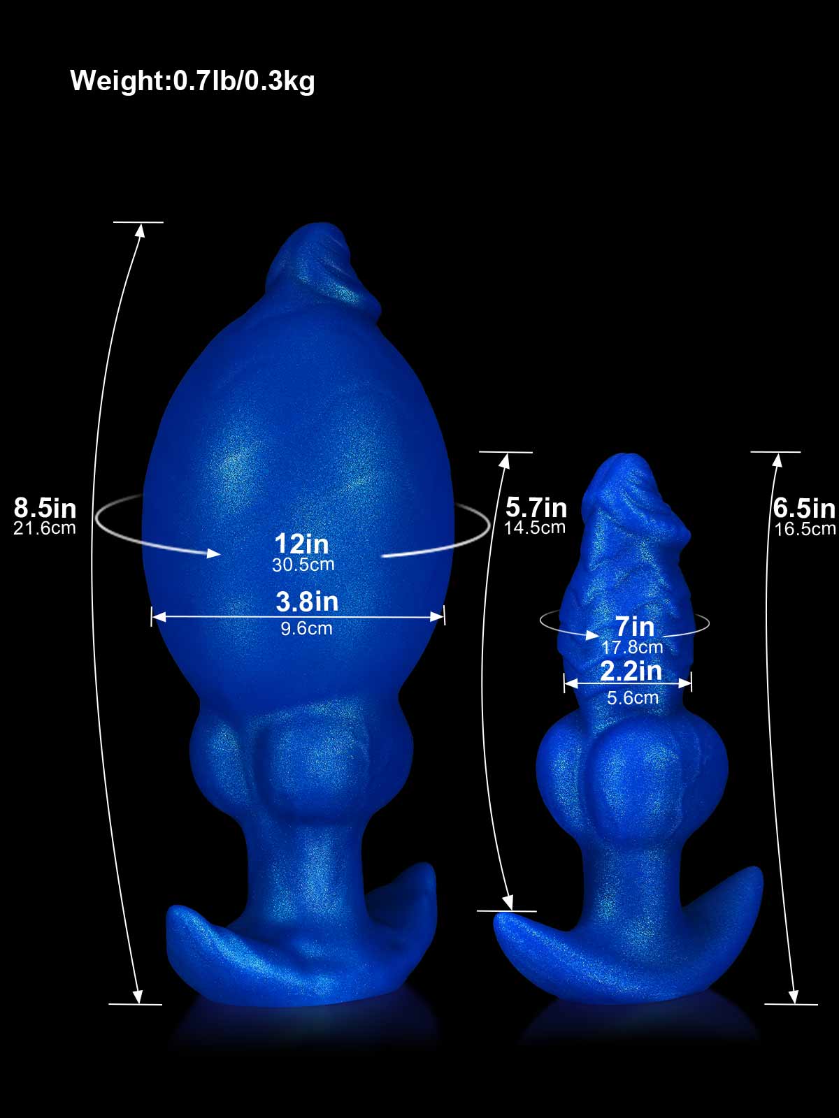 Storm 6.5 Inch Blue Fantasy Dog Dildo Inflatable Anal Plug
