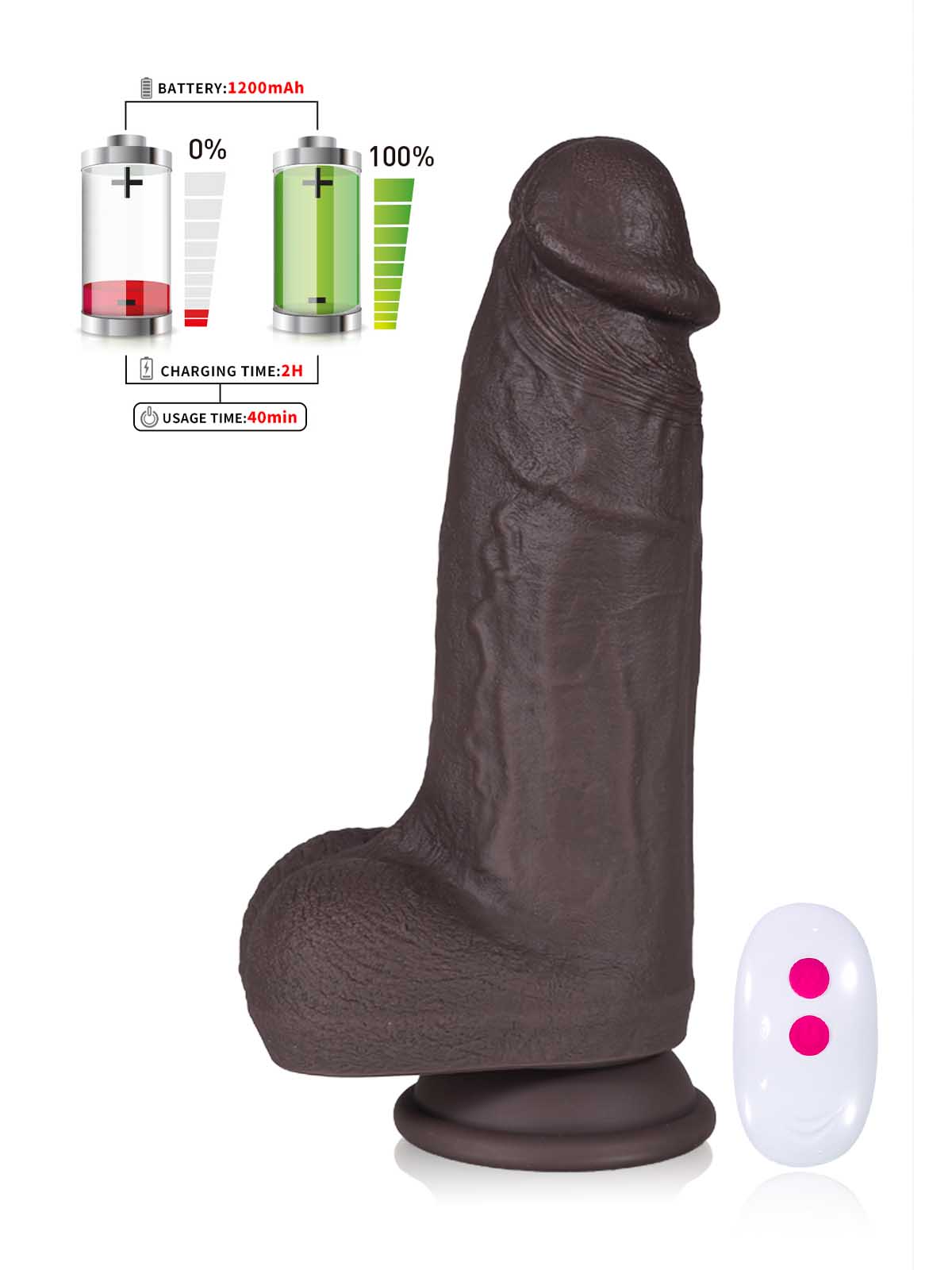 Theo 9 Thick Black Vibrating Dildo