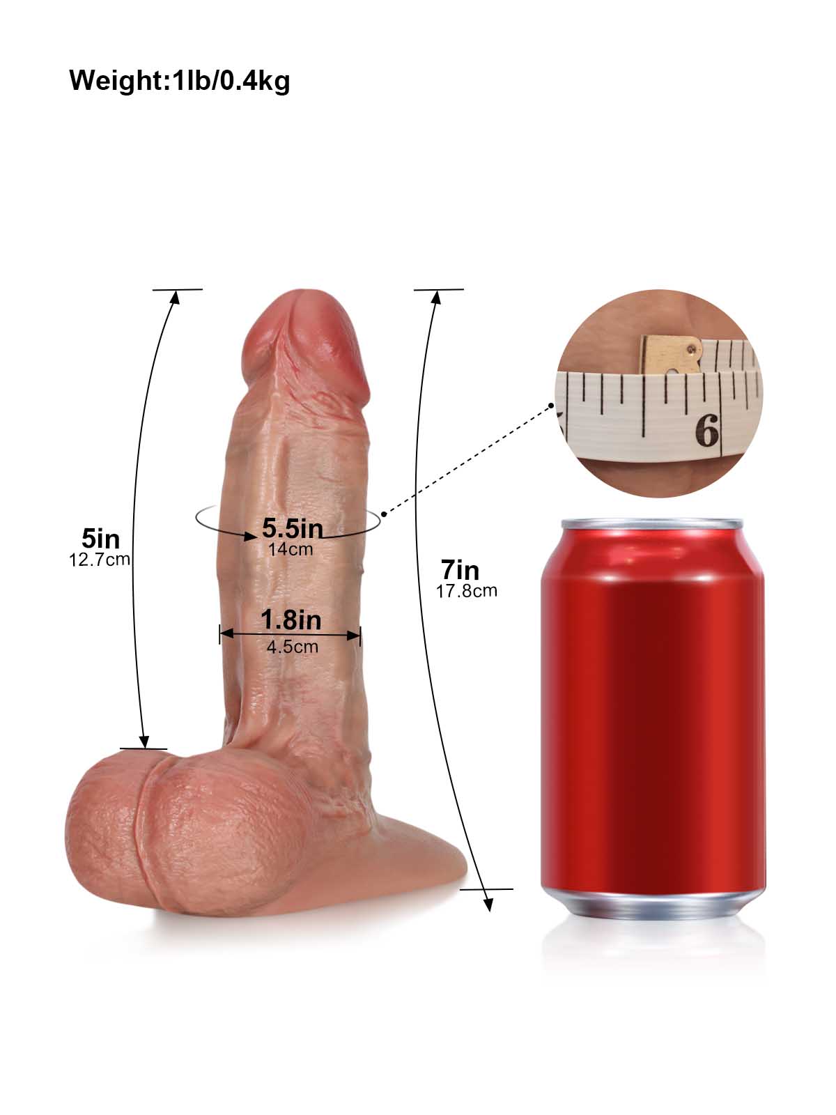 Titan 7 Inch Tri-Density Soft skin Small Realistic Dildo With Ball