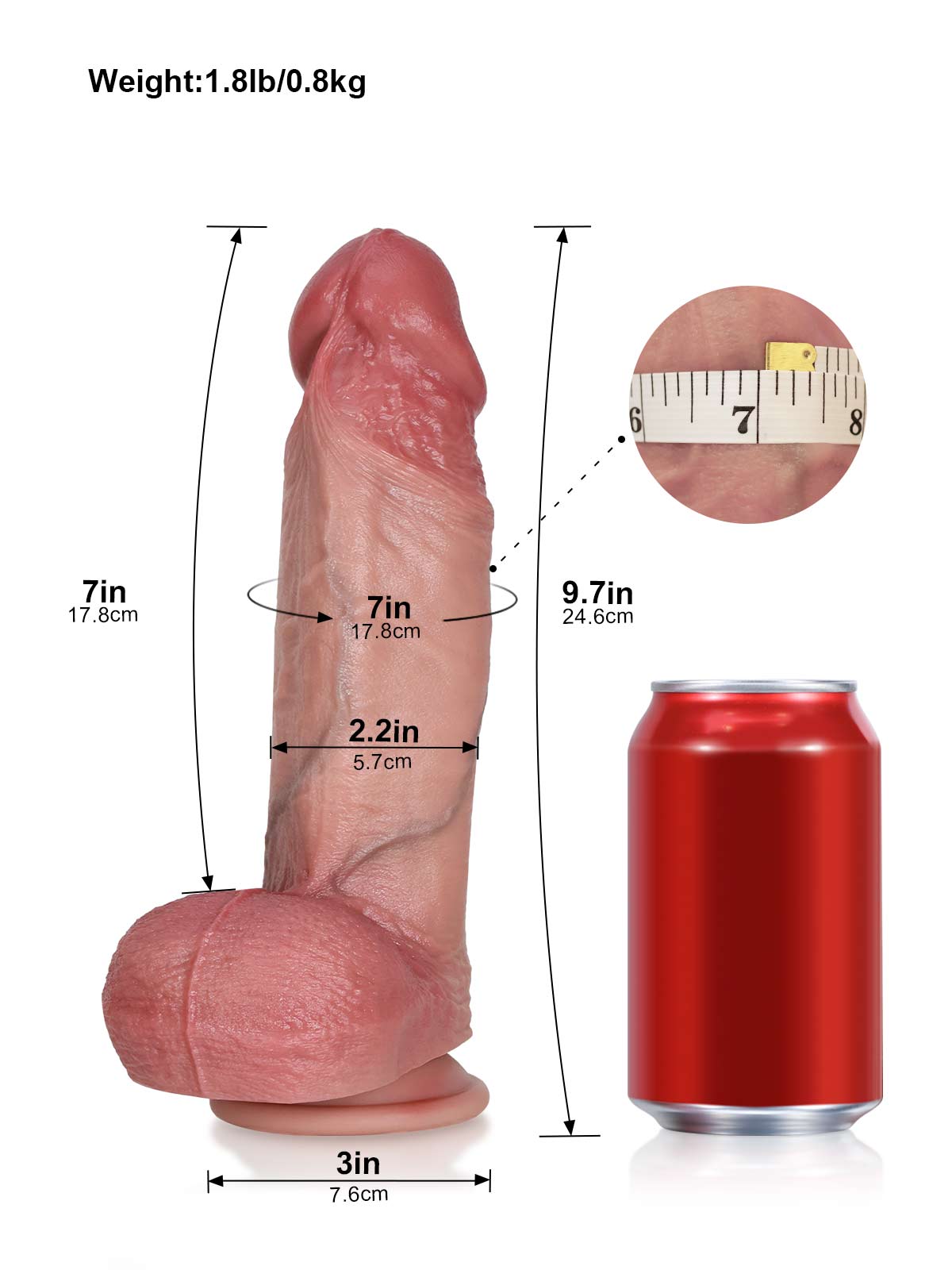 Troy 9.7 Inch Flesh Thick Realistic Dildo