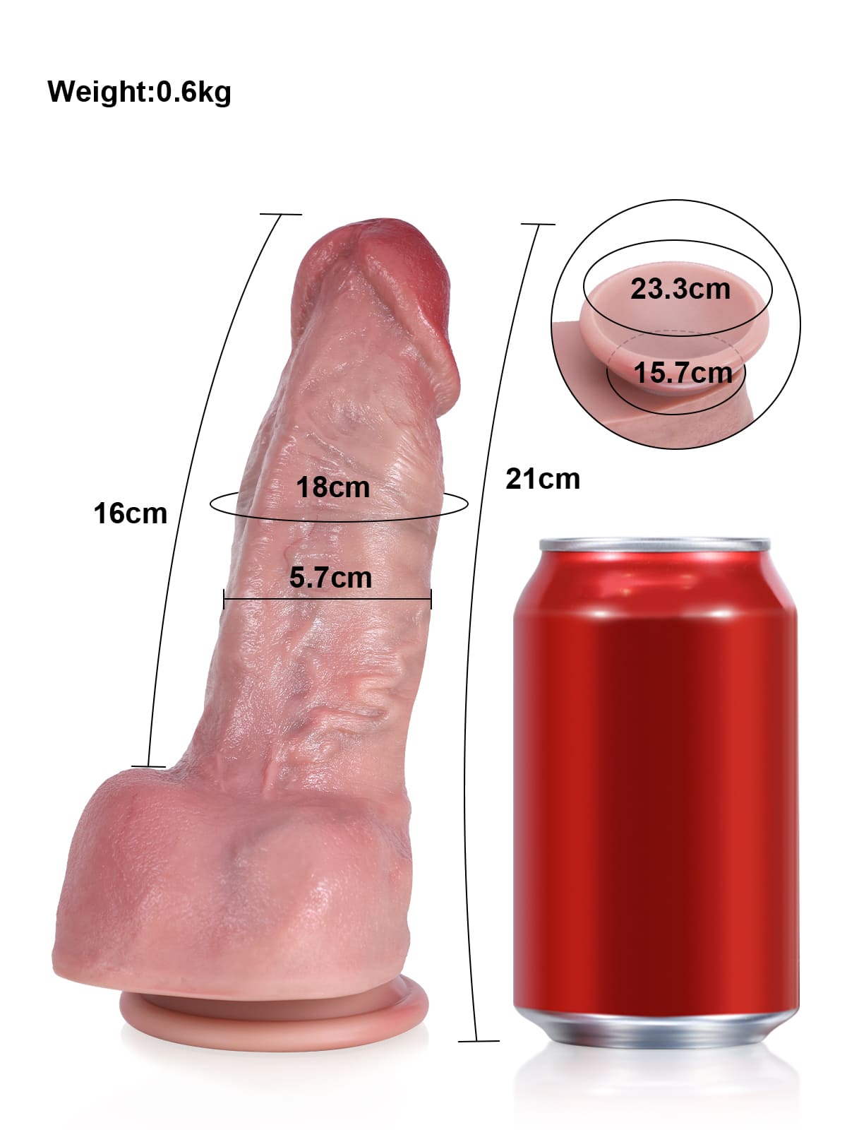 Zac 8.3 Inch Short and Thick Penis Best Feeling Dildo