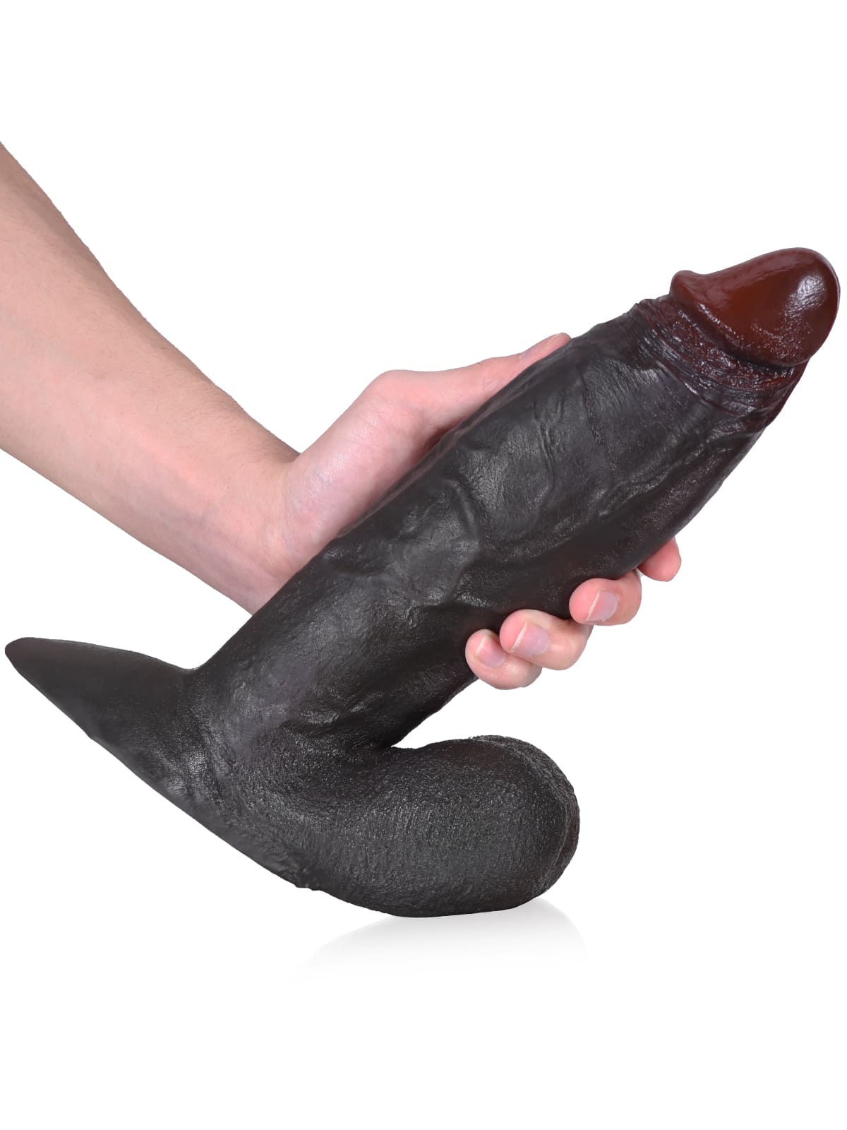 Zach 10 Inch 3D BBC Thick Dildo With Swinging Balls & Vac U Lock Suction Cup