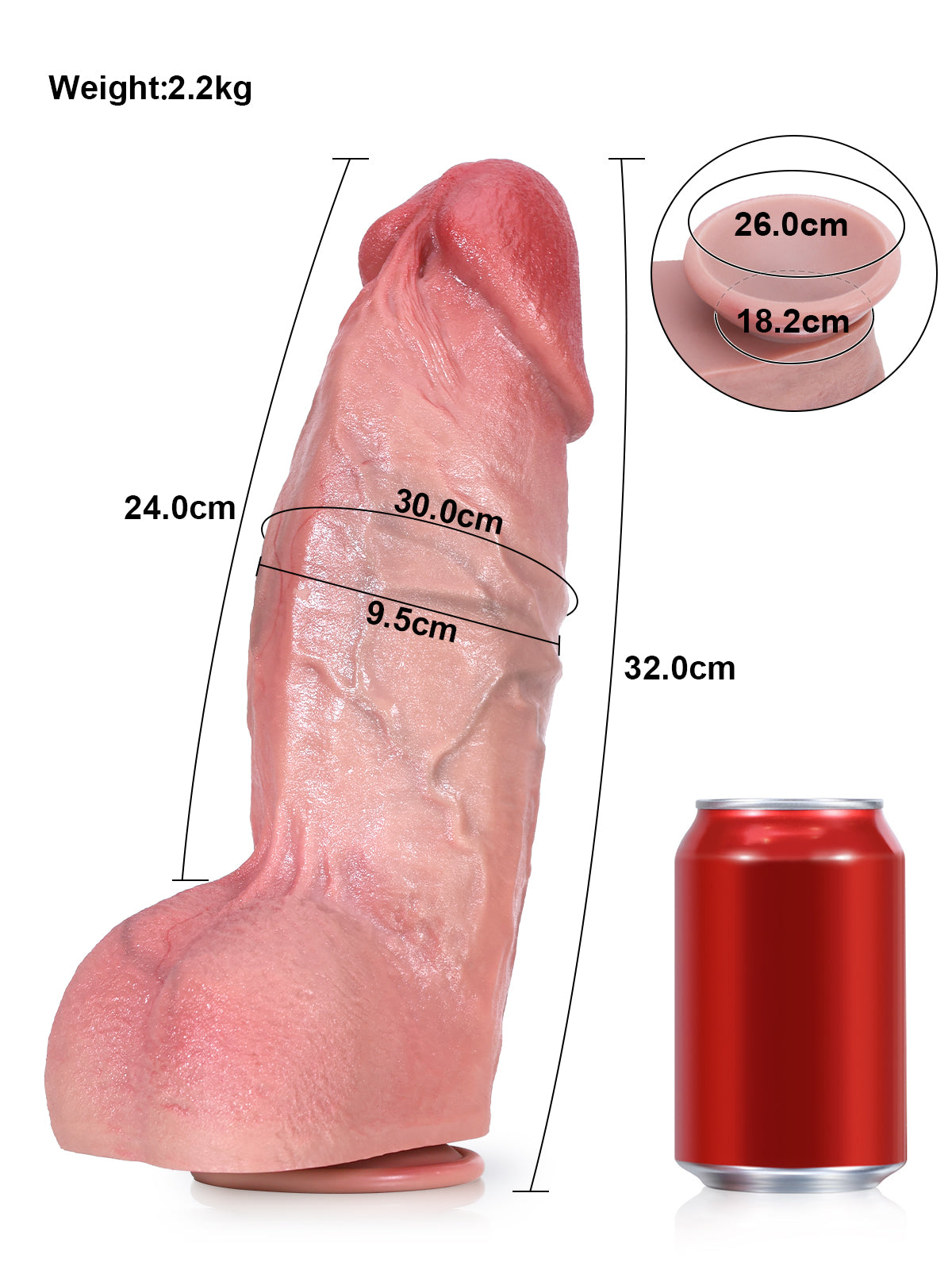 Ranger 12.6" XXL Ultra-Realistic Thick Silicone Dildo | Extra Large with Realistic Balls