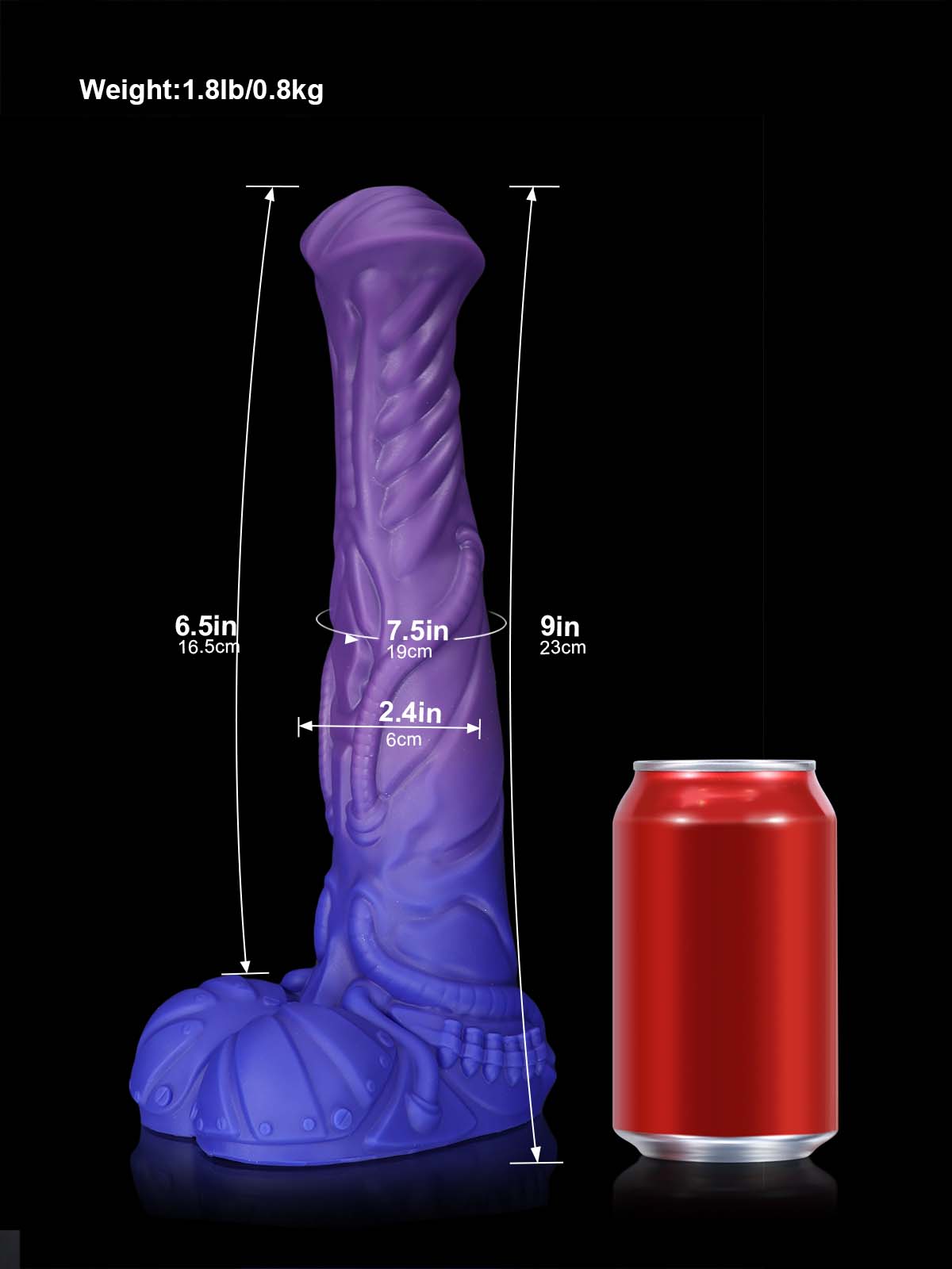9 Inch Fantasy Horse Vibrating Dildo – High Temperature Color Change